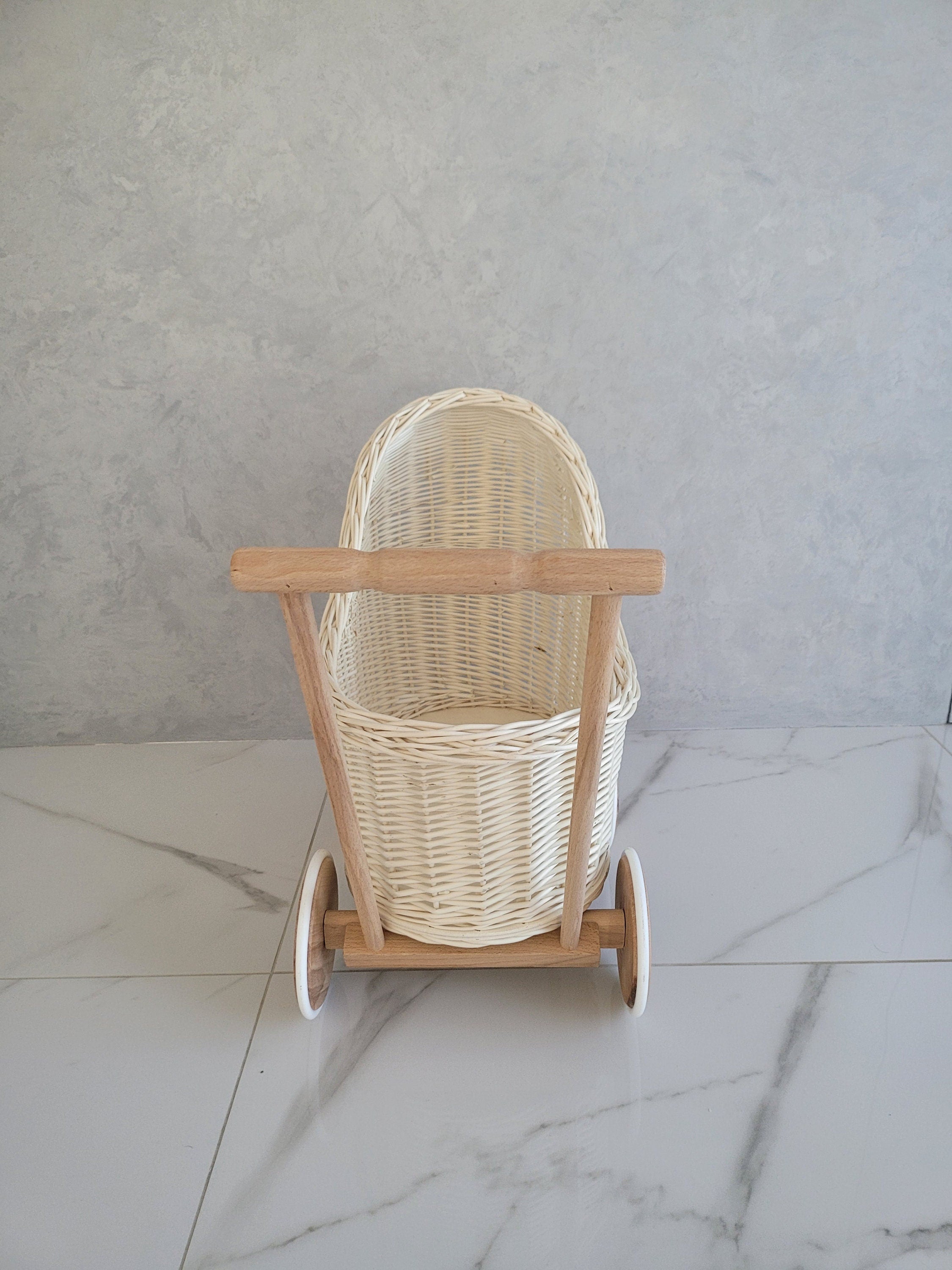 Wicker Baby Carriage, Doll Stroller, Doll Pram, Wicker Doll Stroller, Wicker Doll Pram, Wicker Willow Doll Stroller