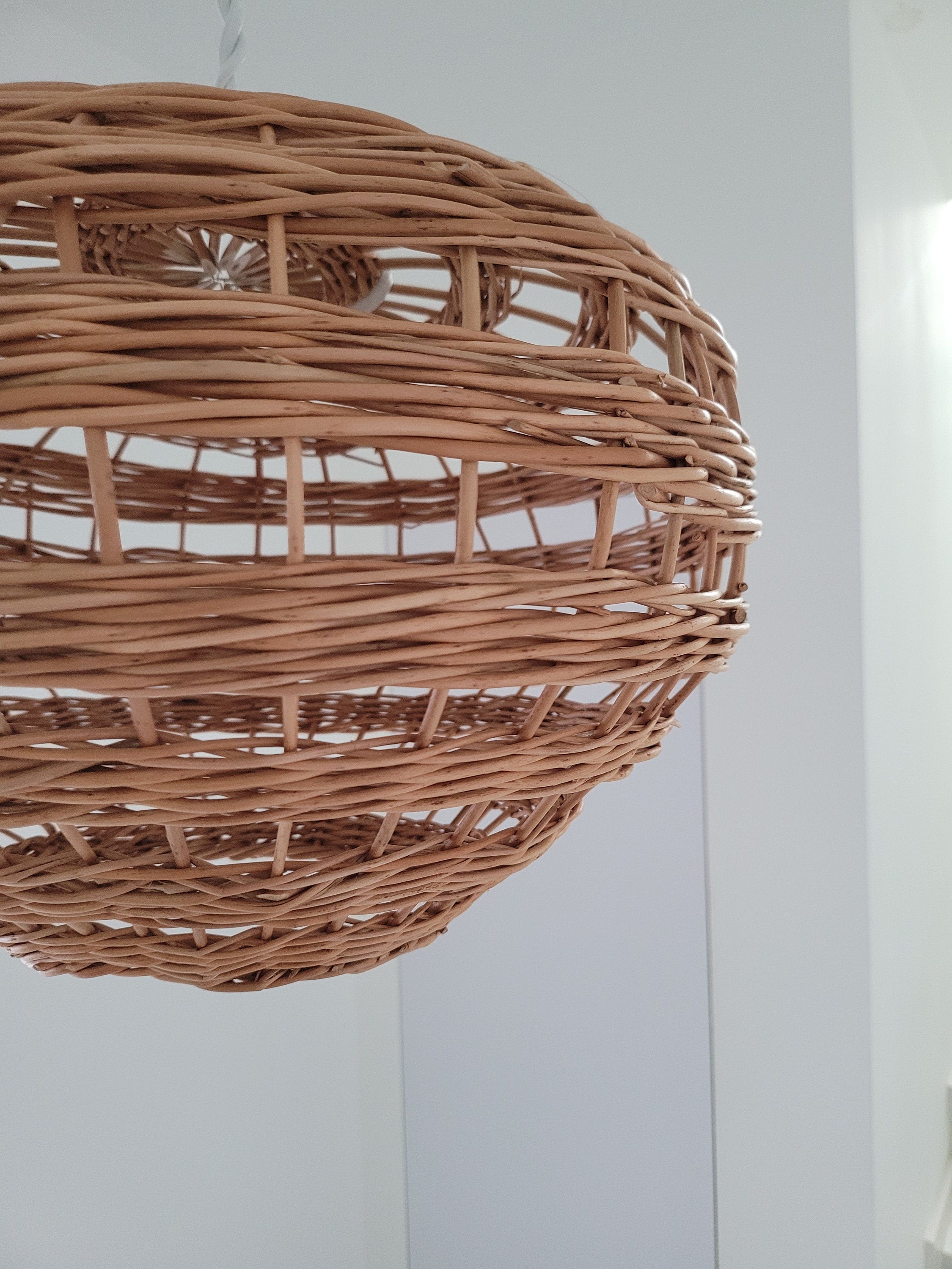 Wicker Lamp Shade, Pendant Light, Ceiling Lampshade Rattan