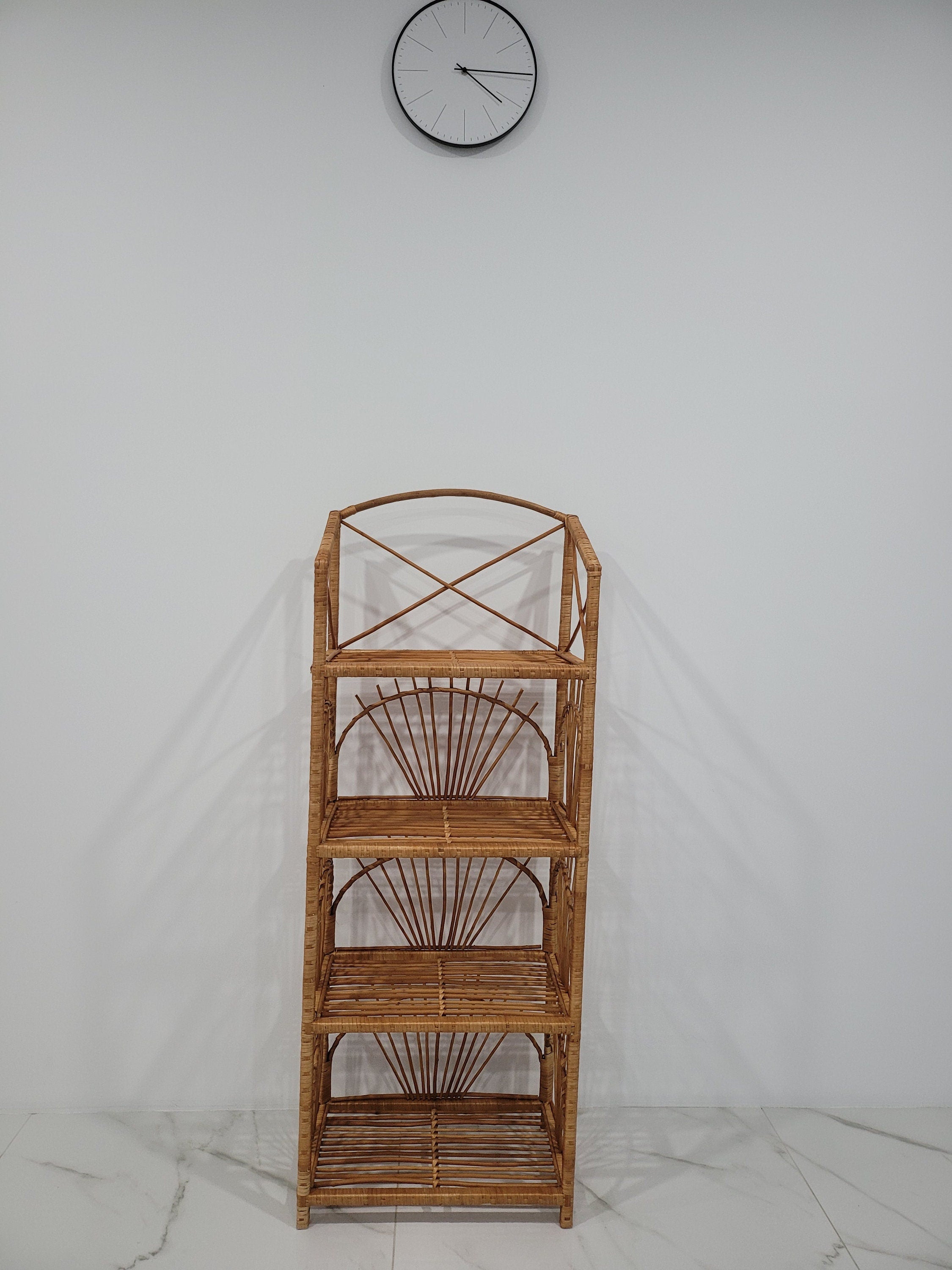 Wicker Shelf, Storage shelf, Bookshelf, Plant shelf, Rattan shelf