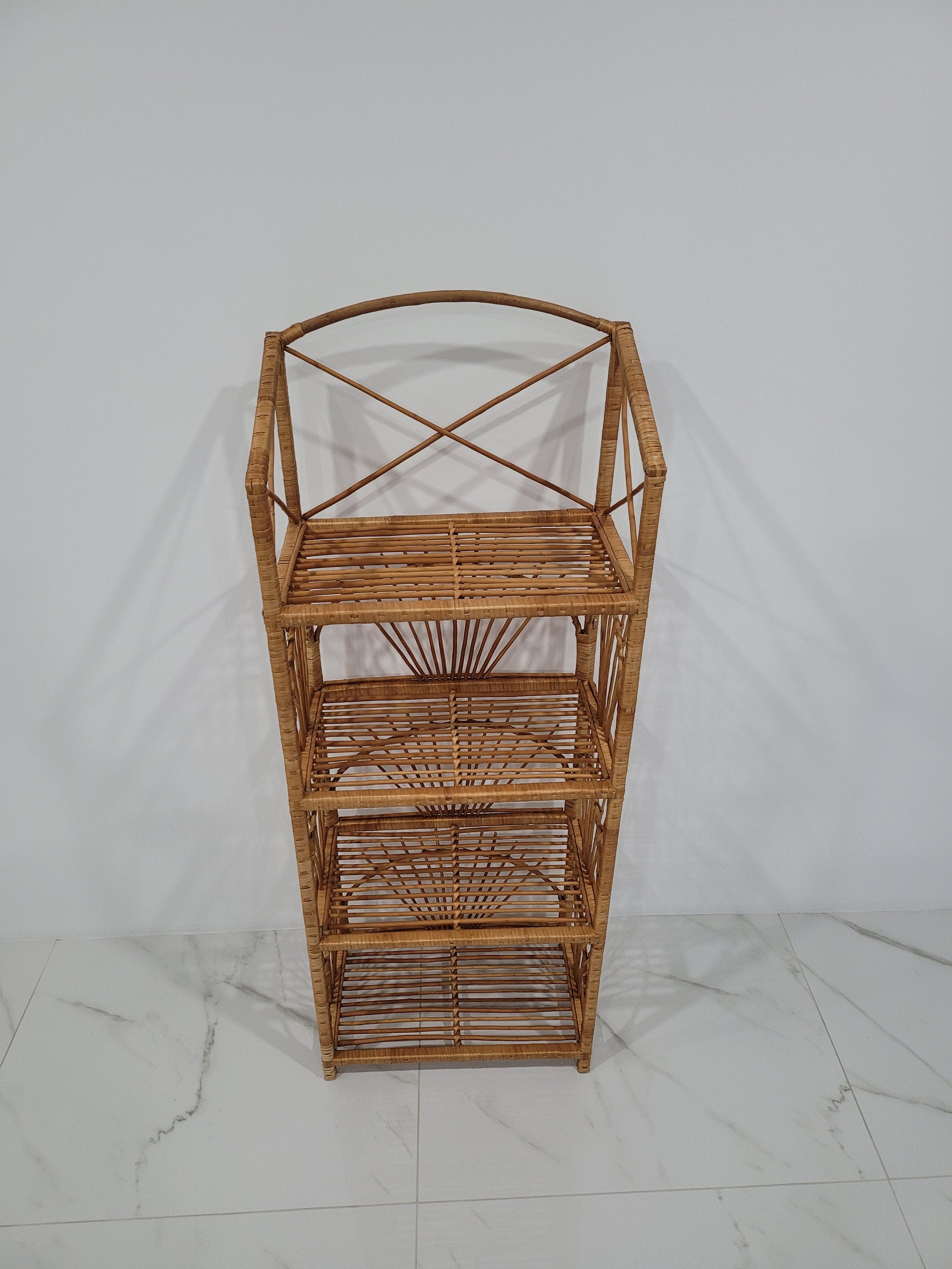 Wicker Shelf, Storage shelf, Bookshelf, Plant shelf, Rattan shelf