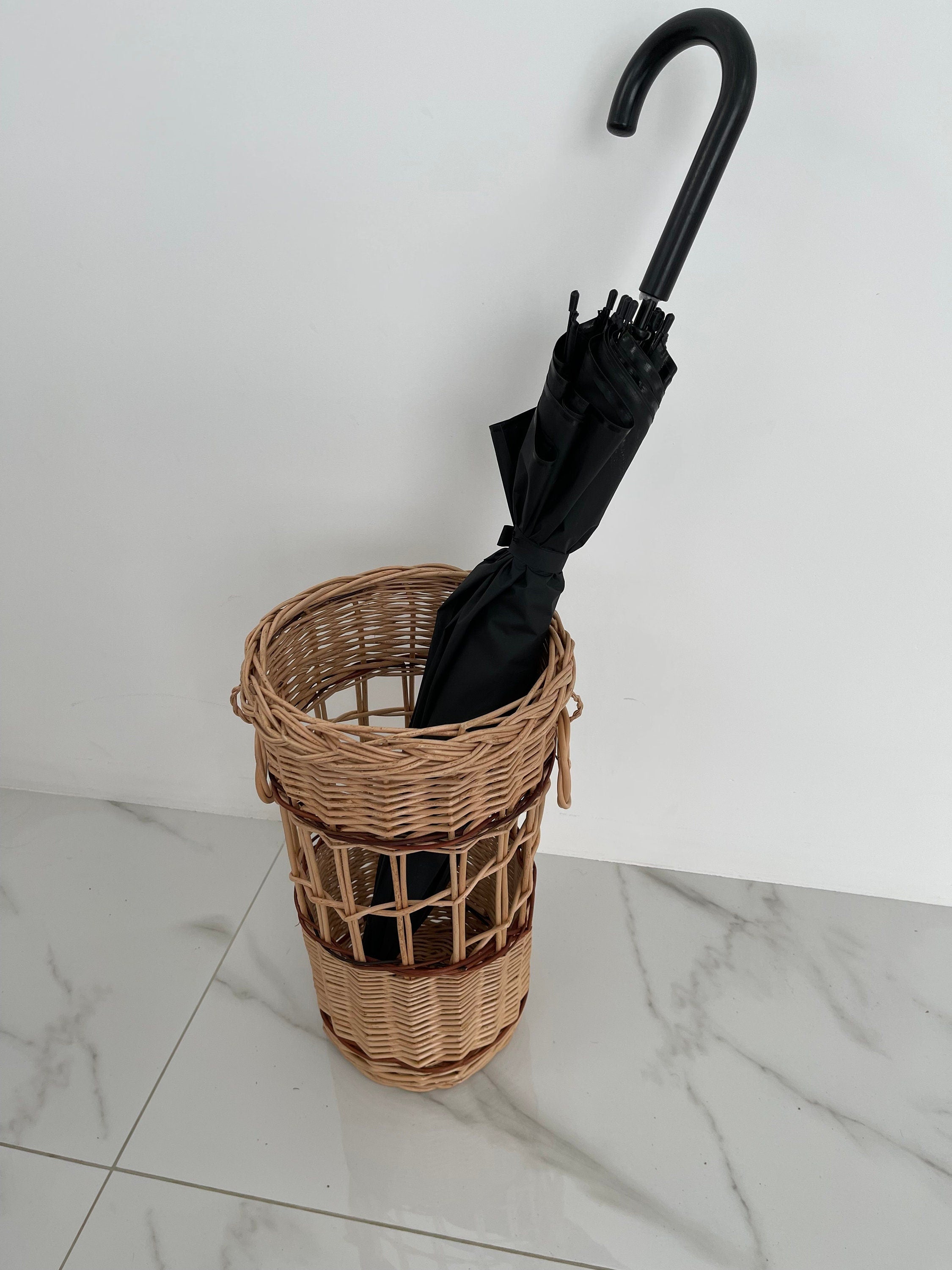 Umbrella Holder, Umbrella Wicker Stand, Walking Stick Holder, Umbrella Stand, Hallway Organizer