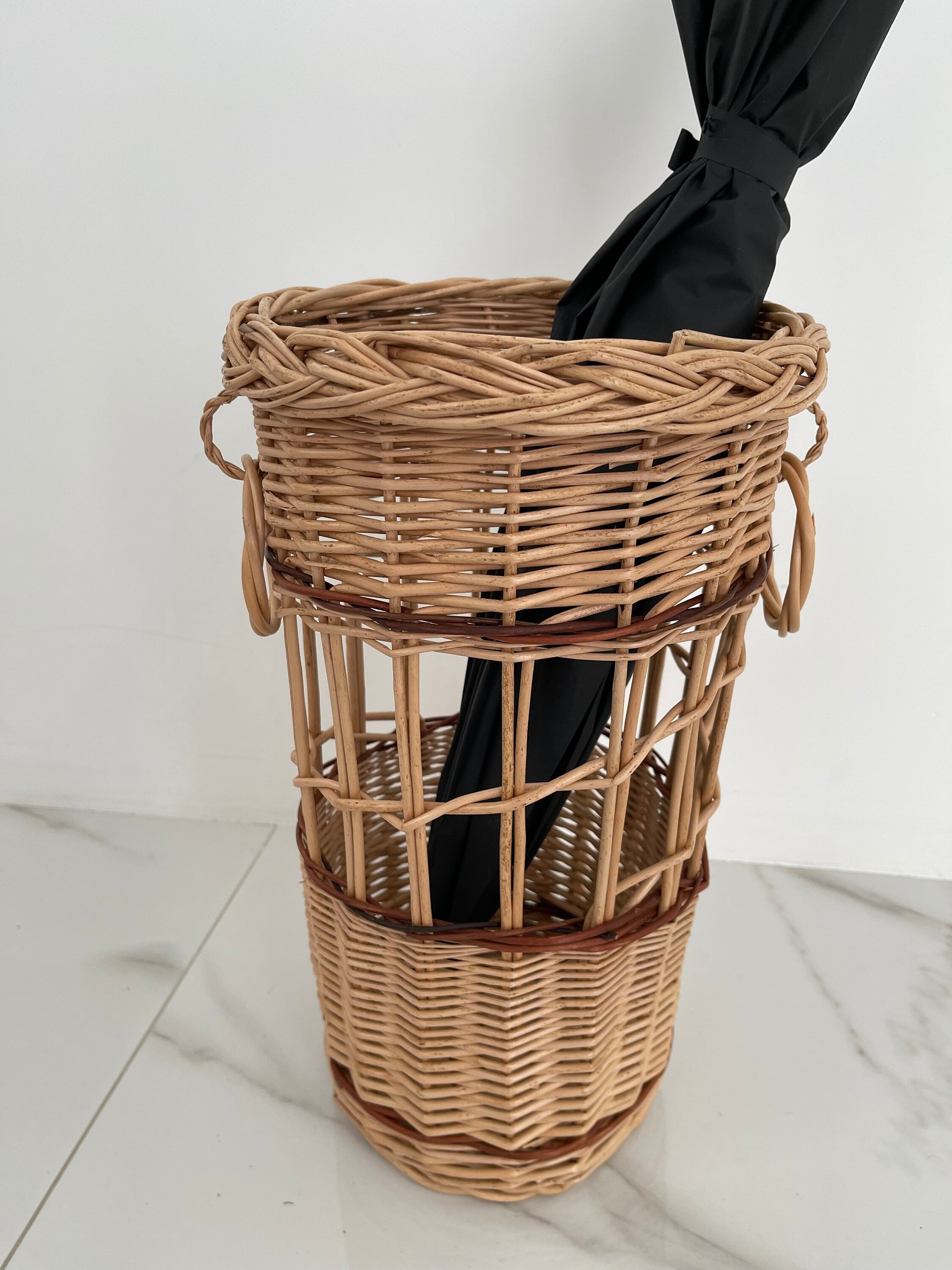 Umbrella Holder, Umbrella Wicker Stand, Walking Stick Holder, Umbrella Stand, Hallway Organizer