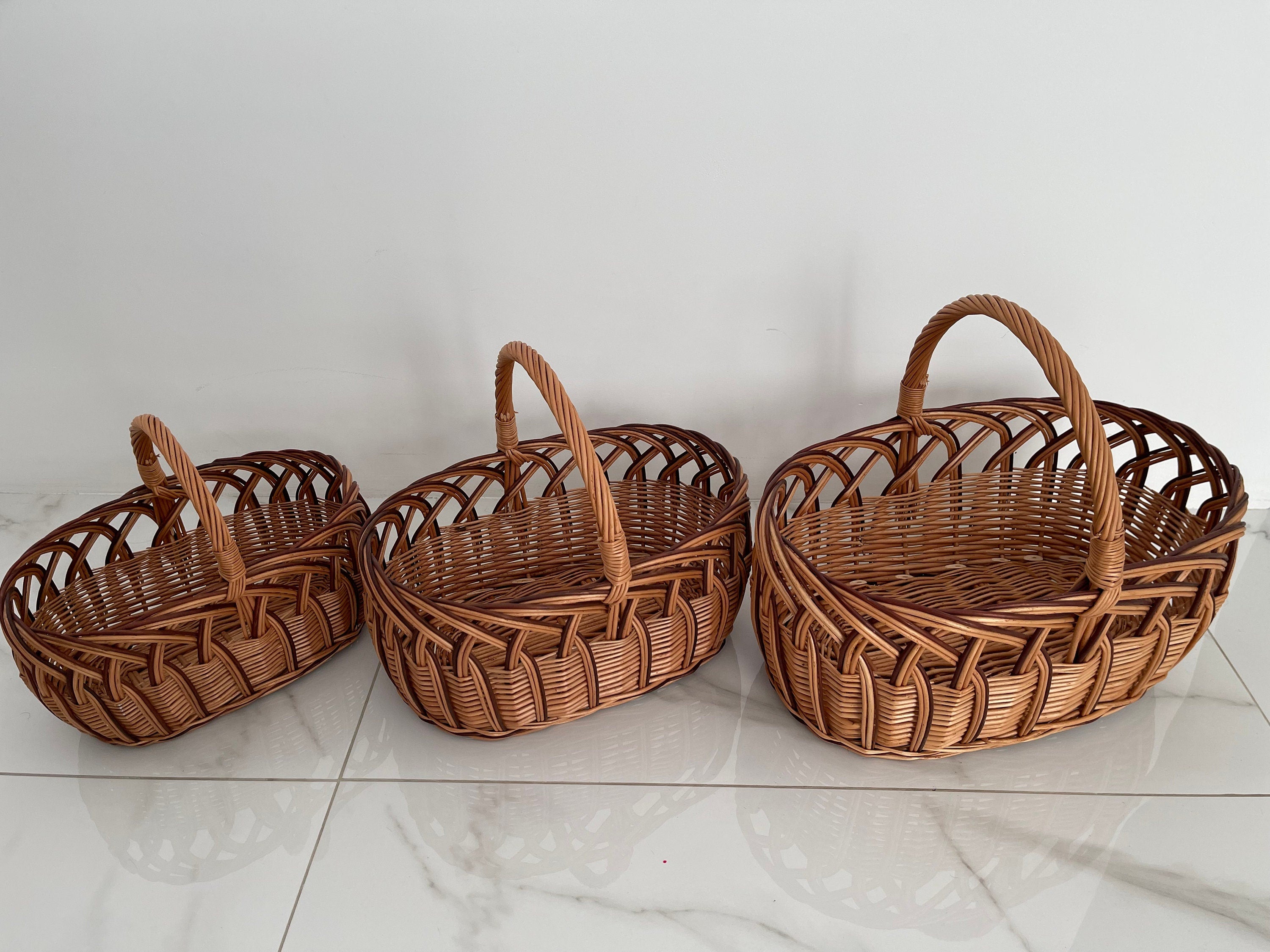 Rectangular Woven Basket, Large Picnic Basket for Camping, Picnic basket, Wicker basket, Storage basket