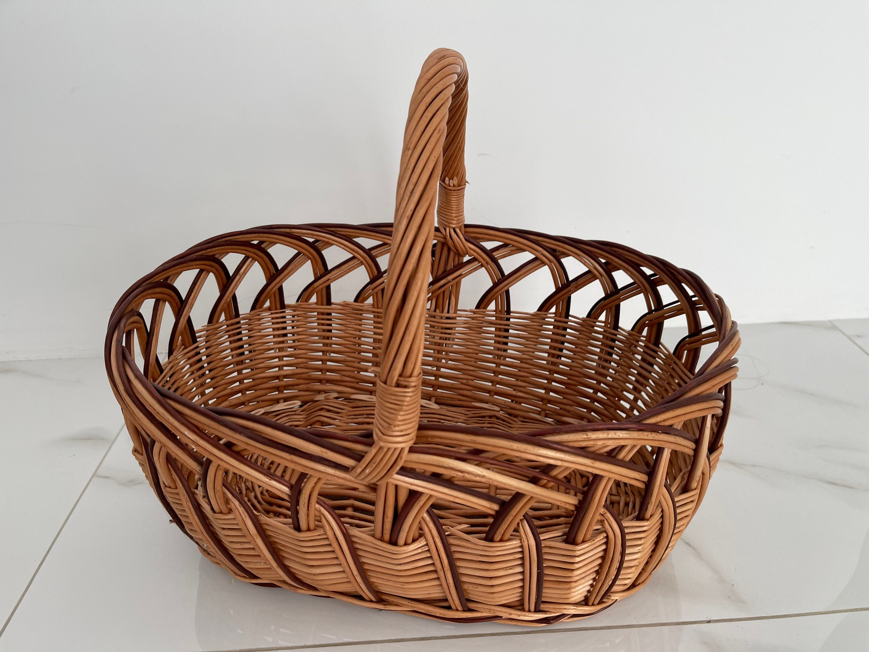 Rectangular Woven Basket, Large Picnic Basket for Camping, Picnic basket, Wicker basket, Storage basket
