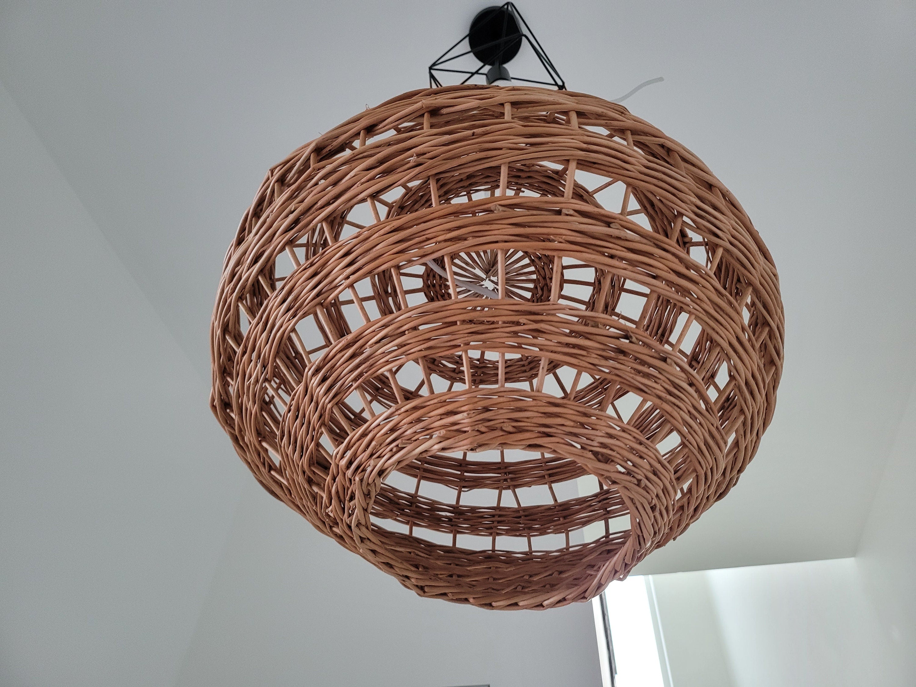 Wicker Lamp Shade, Pendant Light, Ceiling Lampshade Rattan