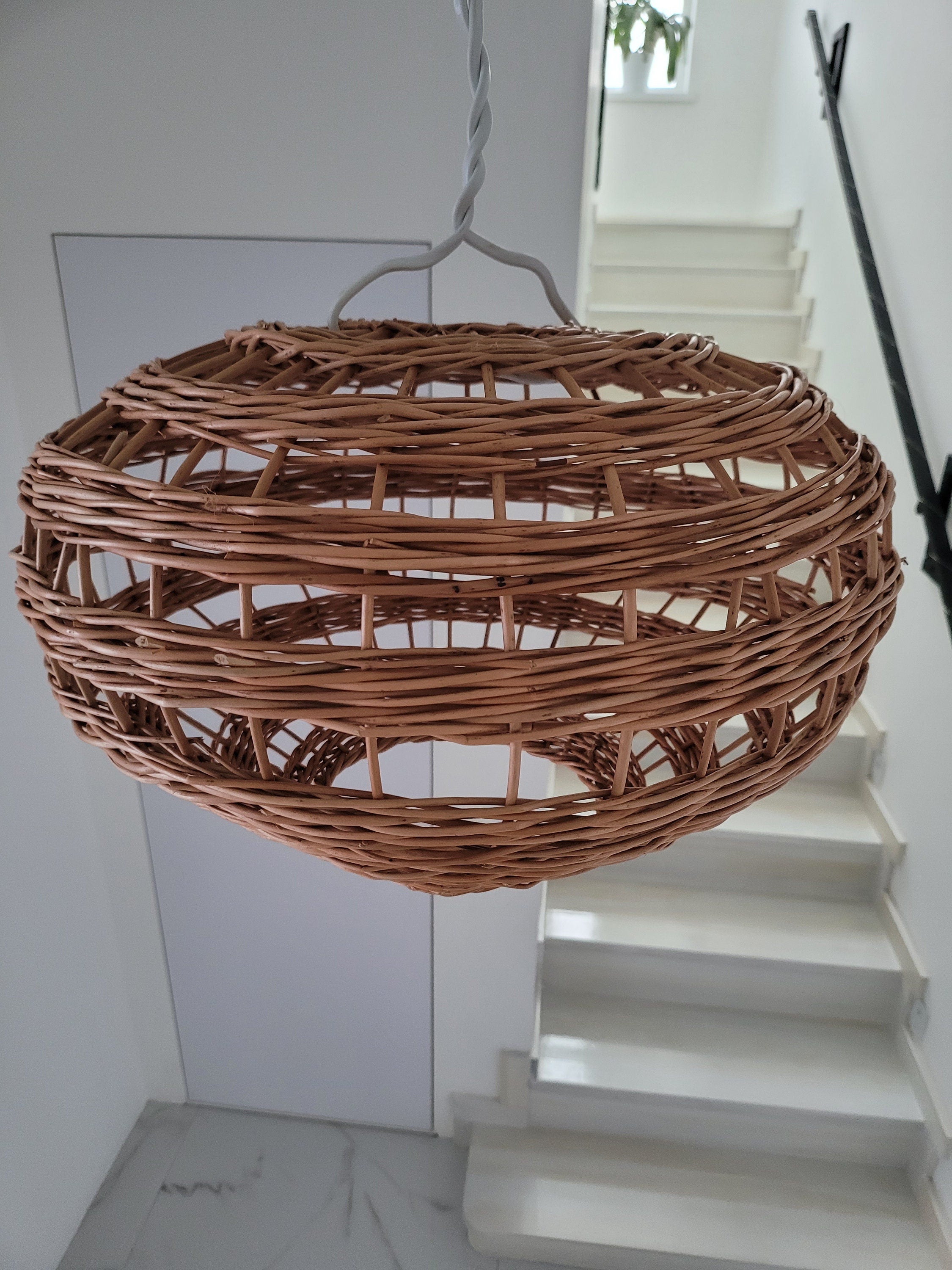 Wicker Lamp Shade, Pendant Light, Ceiling Lampshade Rattan