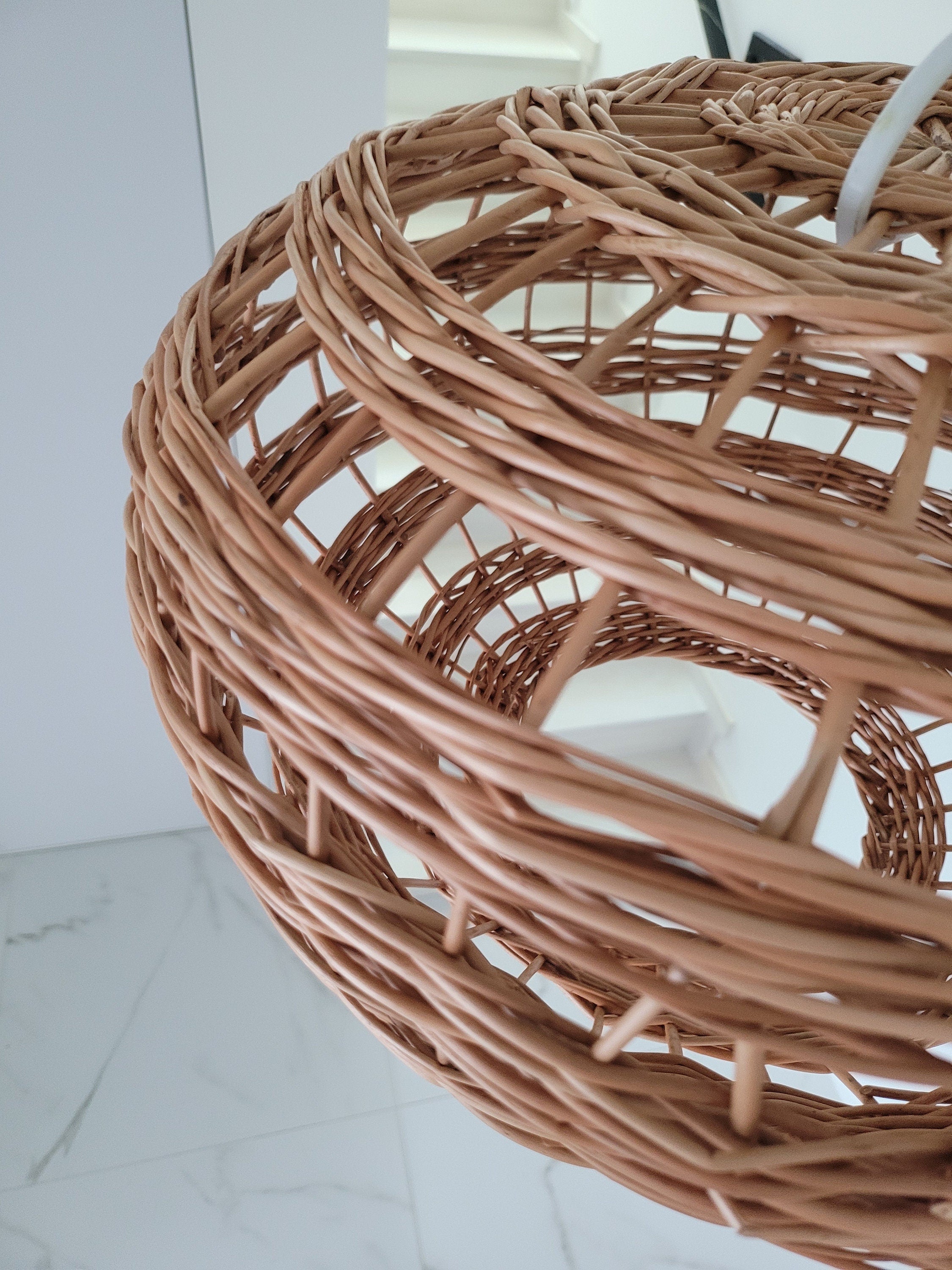 Wicker Lamp Shade, Pendant Light, Ceiling Lampshade Rattan