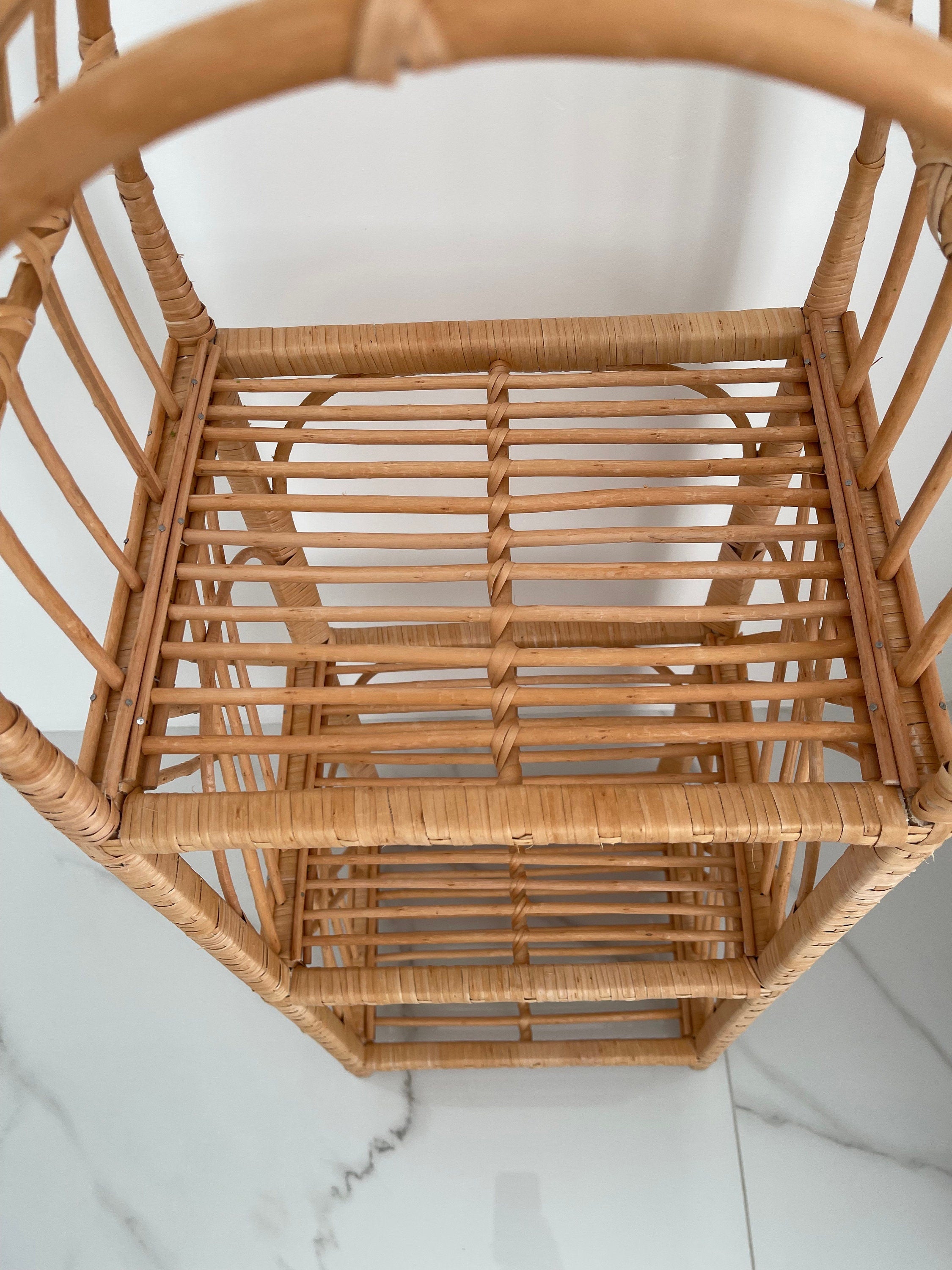 38/56/69 inch height rattan shelf, Wicker Shelf, Storage shelf, Bookshelf, Plant shelf, Rattan shelf