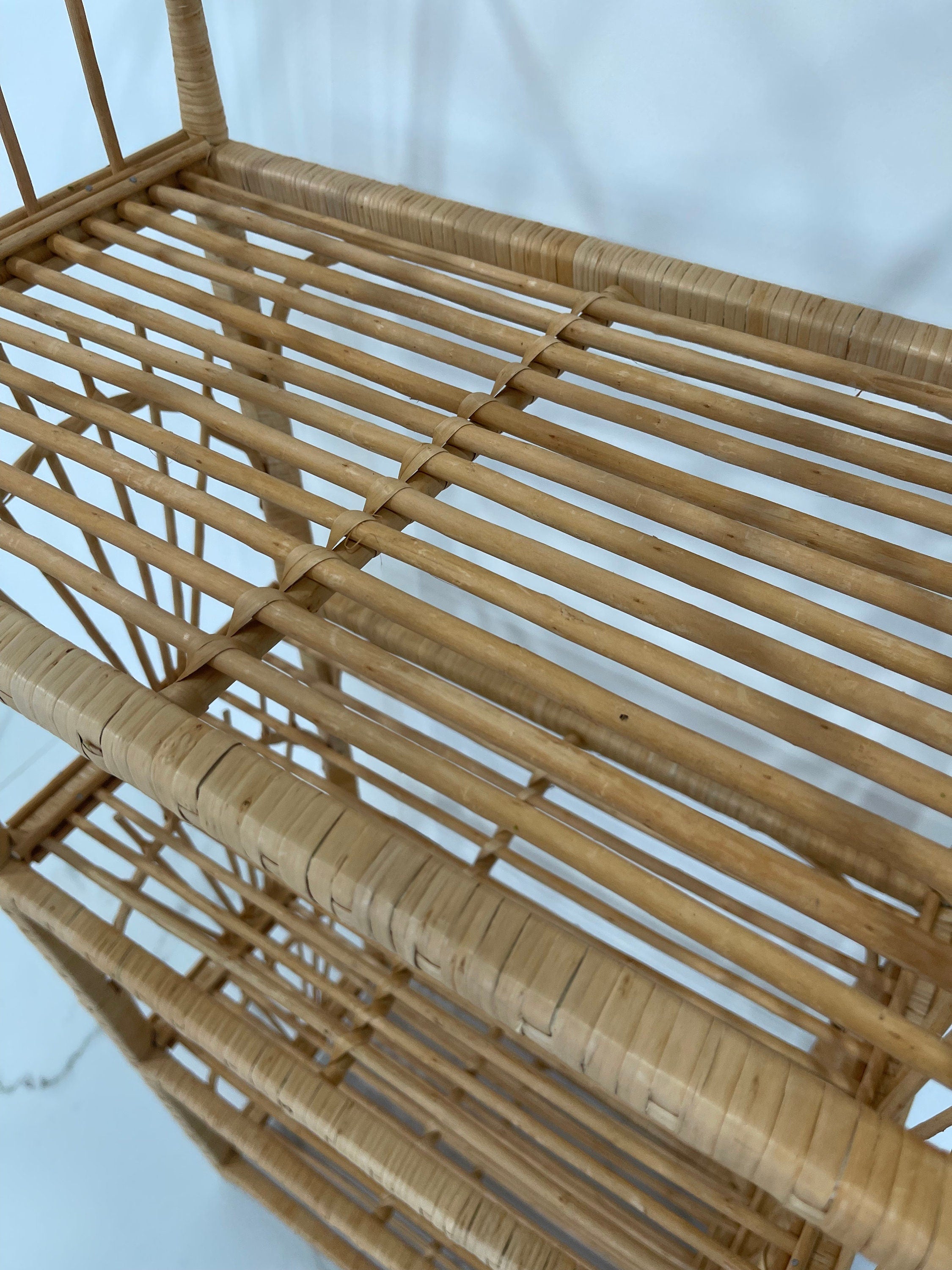 Wicker Shelf, 2/3/4/5 shelves, Storage shelf, Bookshelf, Plant shelf, Rattan shelf