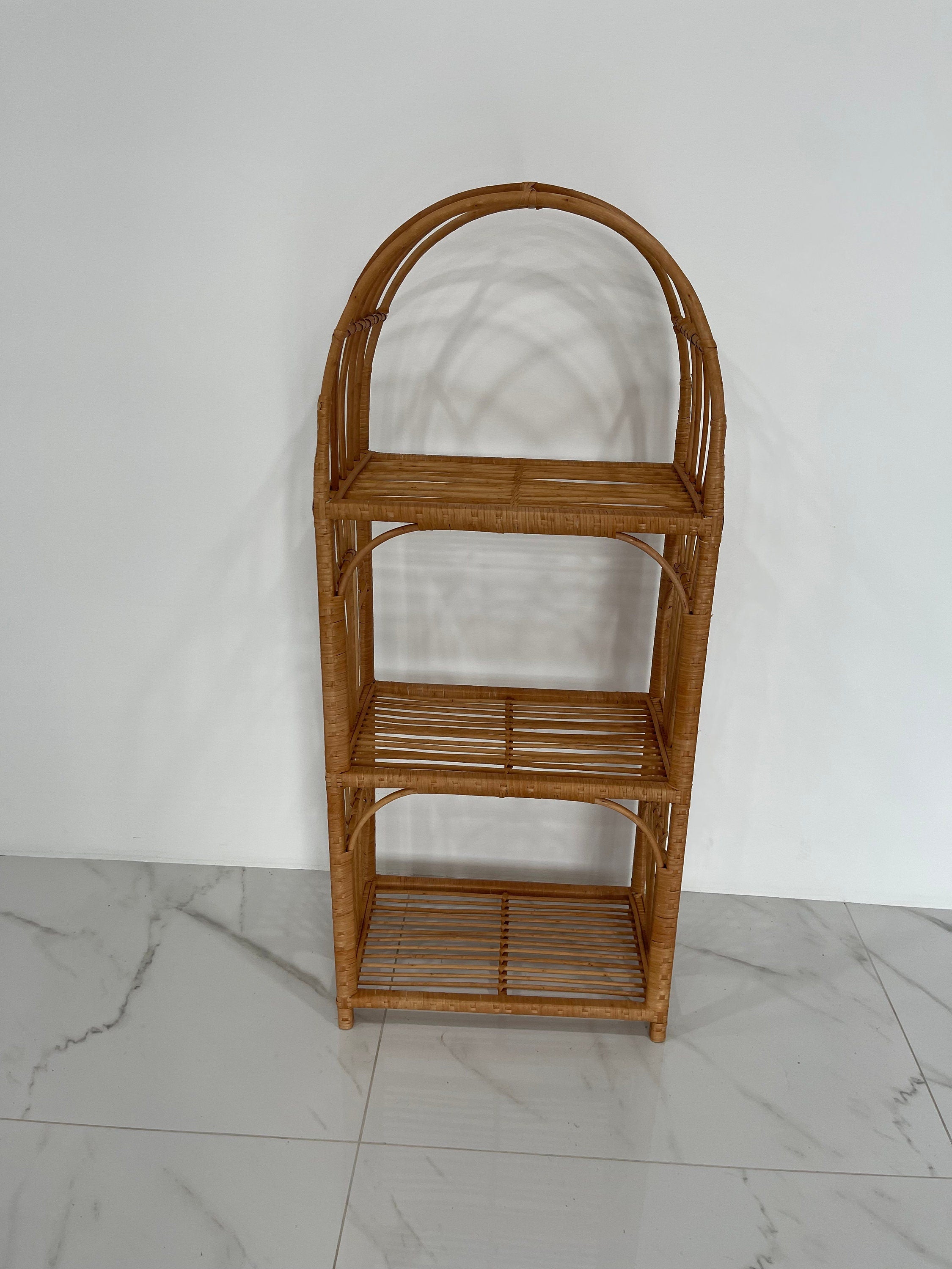 35/47/53/67 inches height wicker shelf, Storage shelf, Bookshelf, Plant shelf, Rattan shelf