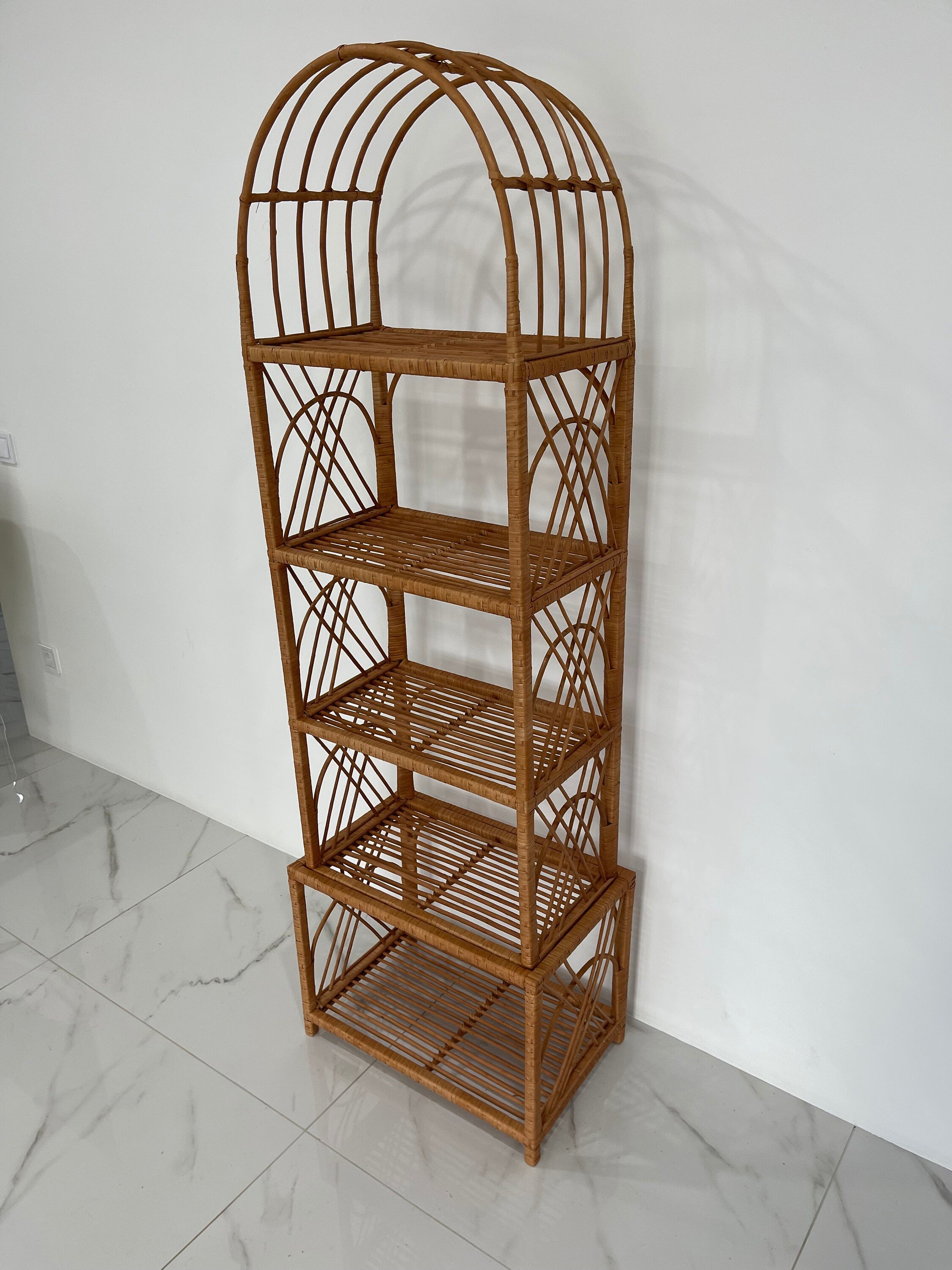 Wicker Shelf, 2/3/4/5 shelves, Storage shelf, Bookshelf, Plant shelf, Rattan shelf