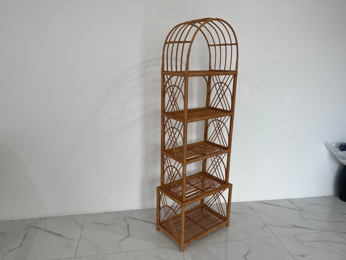 35/47/53/67 inches height wicker shelf, Storage shelf, Bookshelf, Plant shelf, Rattan shelf