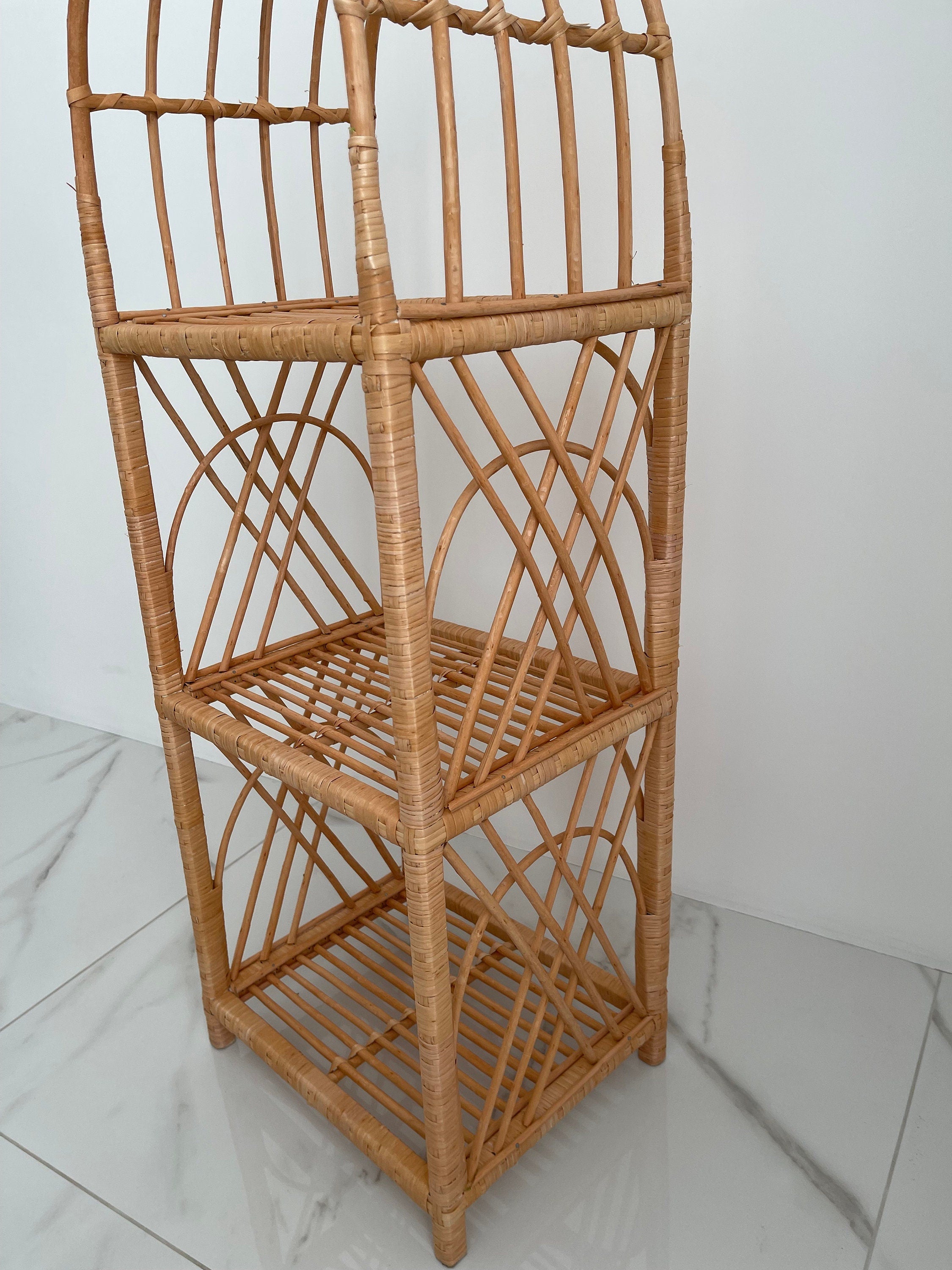 38/56/69 inch height rattan shelf, Wicker Shelf, Storage shelf, Bookshelf, Plant shelf, Rattan shelf
