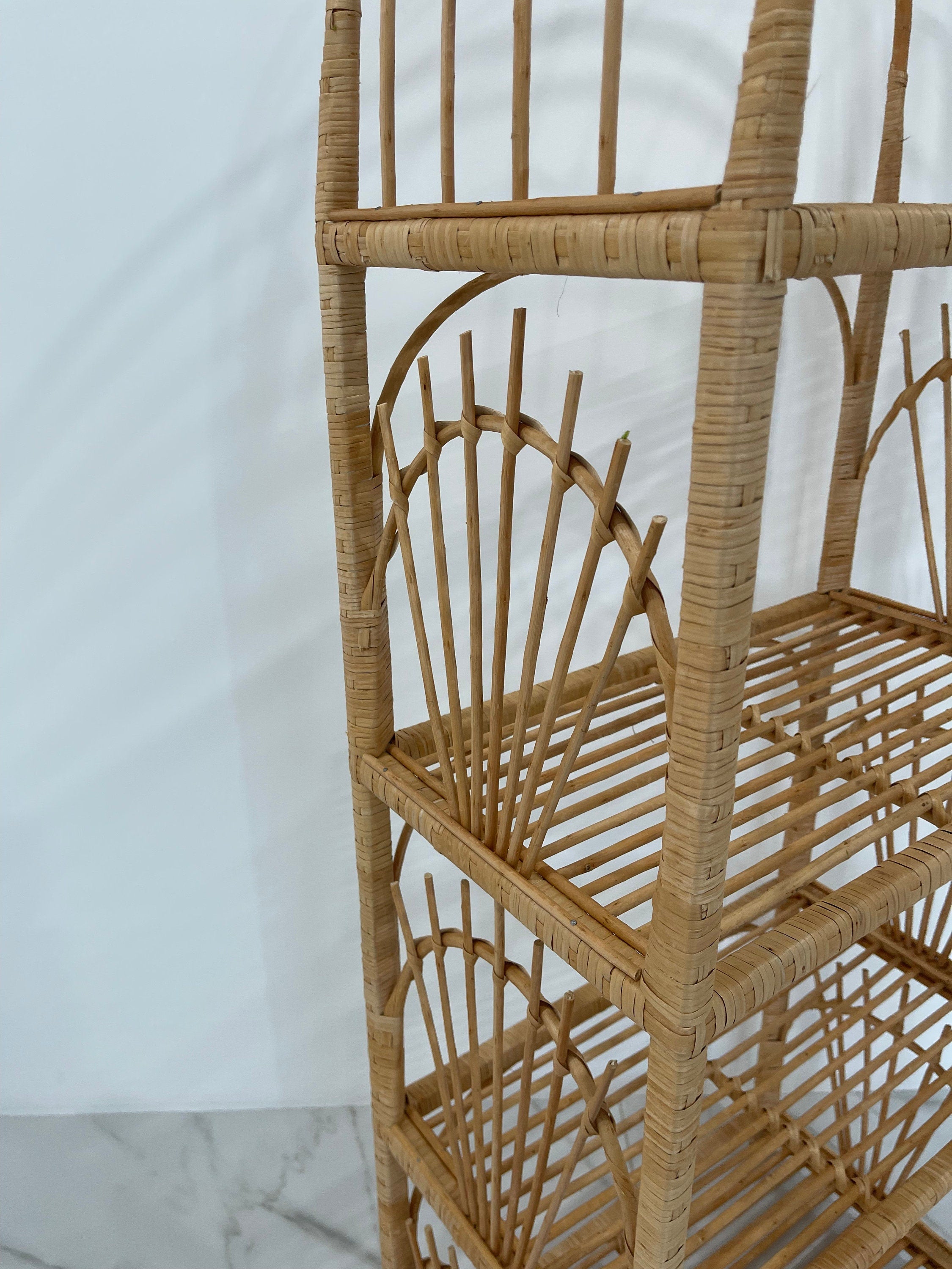 Wicker Shelf, 2/3/4/5 shelves, Storage shelf, Bookshelf, Plant shelf, Rattan shelf