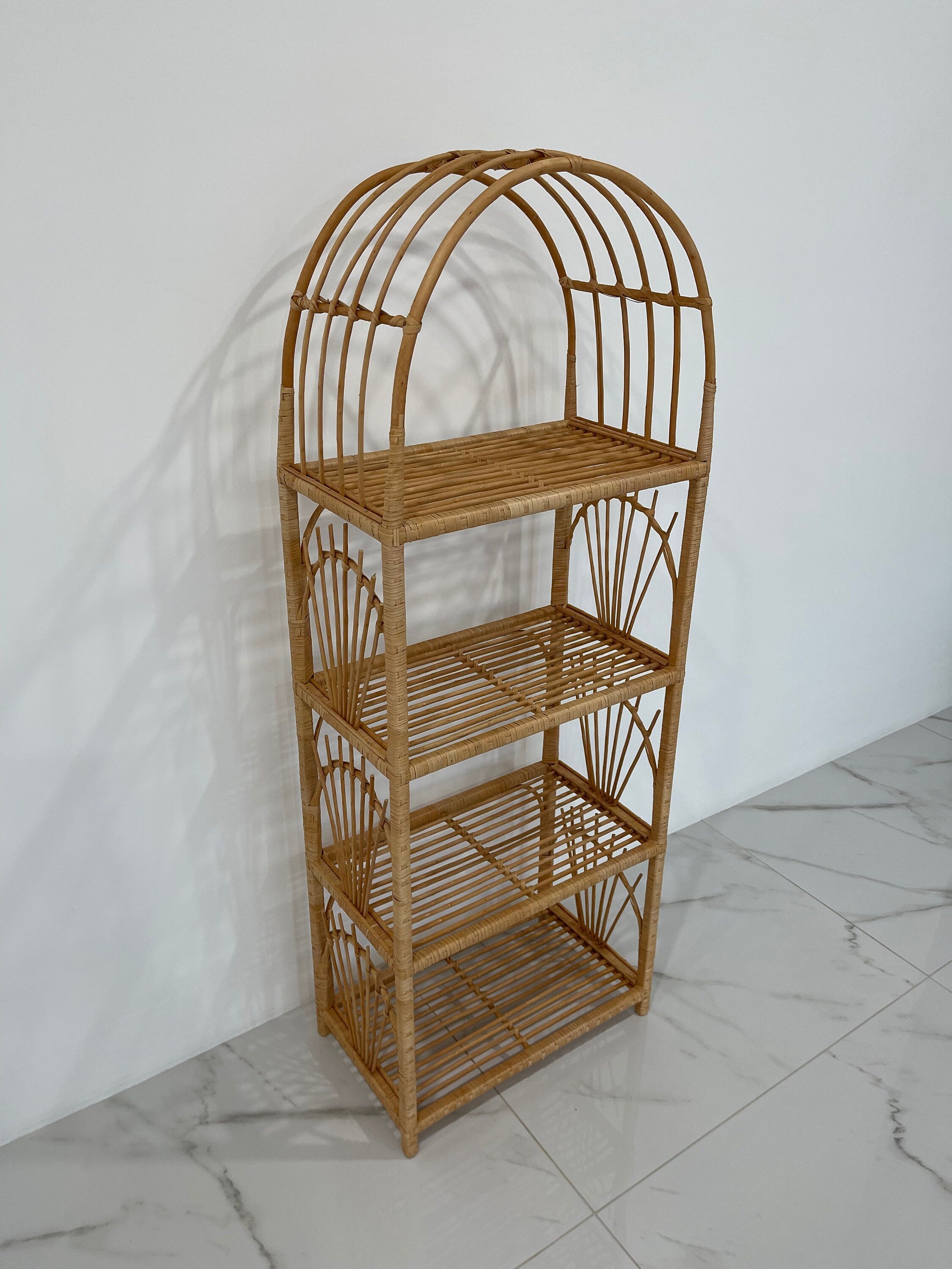 Wicker Shelf, 2/3/4/5 shelves, Storage shelf, Bookshelf, Plant shelf, Rattan shelf