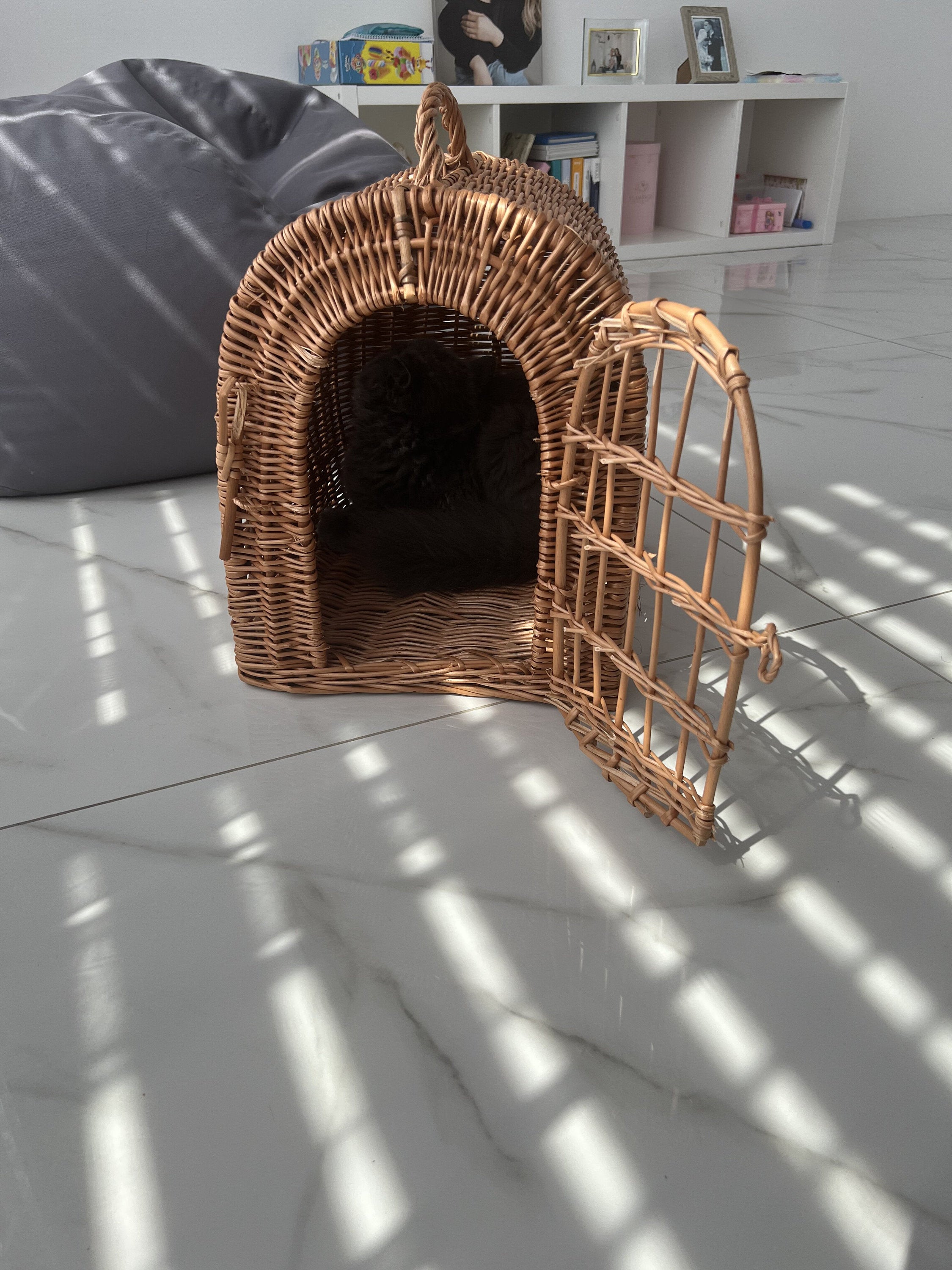 Wicker Pet Carrier, Pet Basket, House for animals