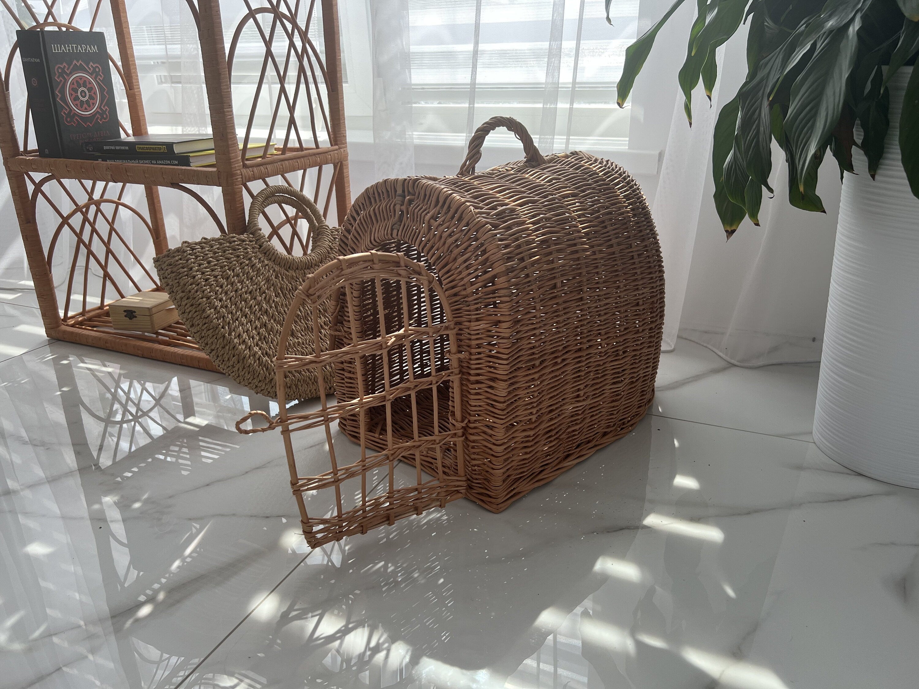 Wicker Pet Carrier, Pet Basket, House for animals
