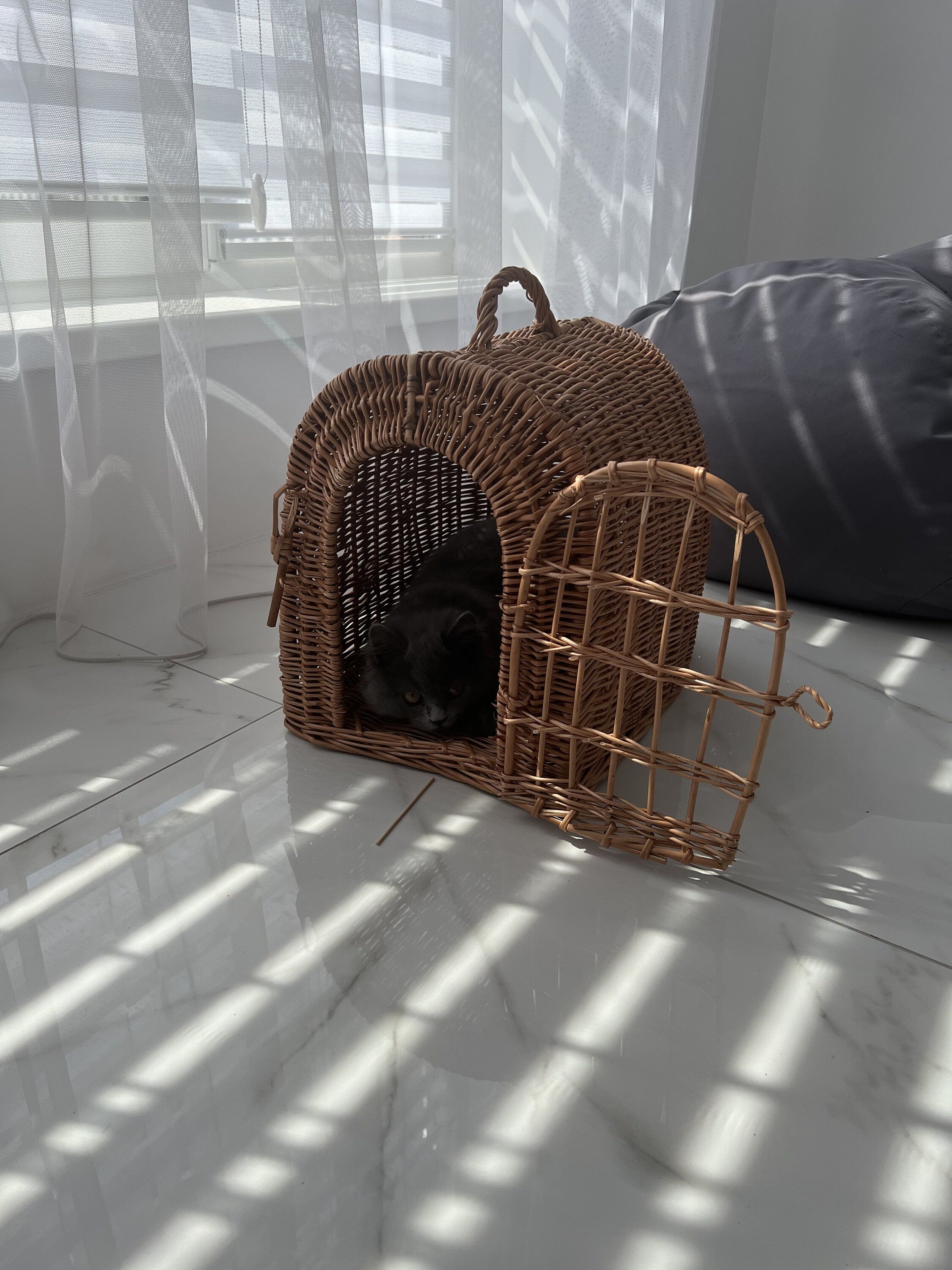 Wicker Pet Carrier, Pet Basket, House for animals
