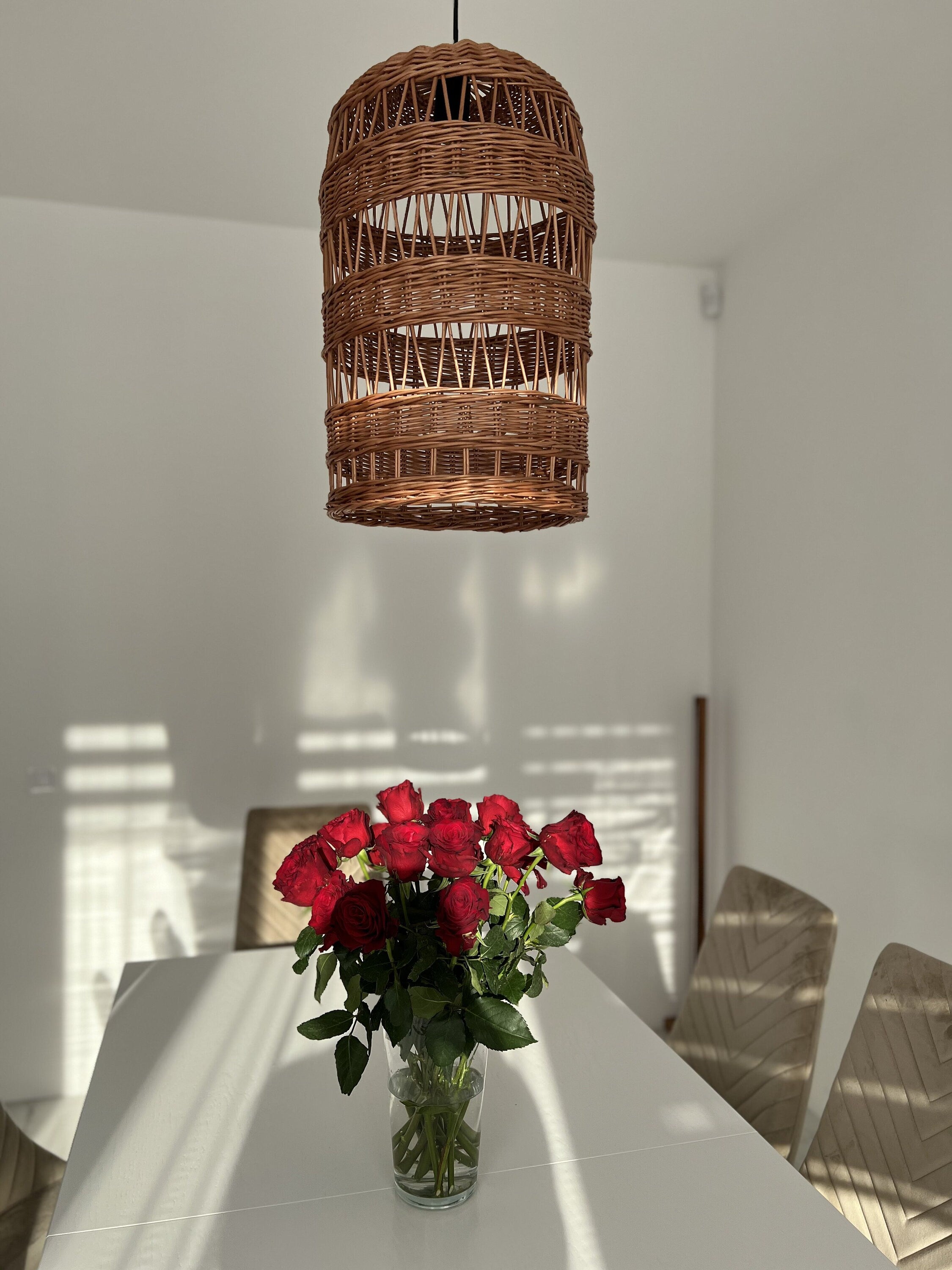 Rattan Pendant Light, Boho Woven Pendant Light, Wicker Rattan Lamp Shade, Ceiling Rattan Pendant Light Shade,Pendant light,Rattan Lamp Shade