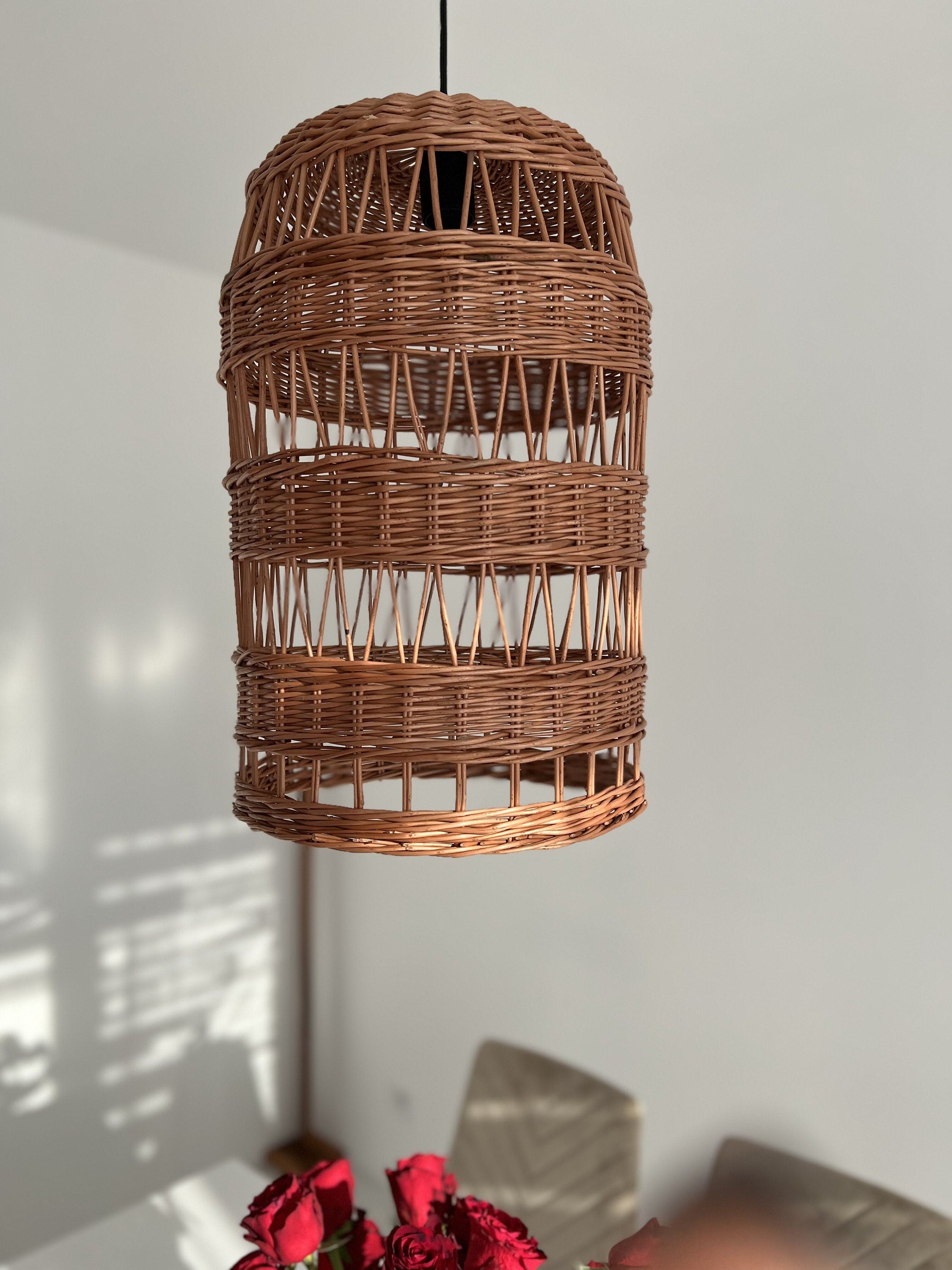 Rattan Pendant Light, Boho Woven Pendant Light, Wicker Rattan Lamp Shade, Ceiling Rattan Pendant Light Shade,Pendant light,Rattan Lamp Shade