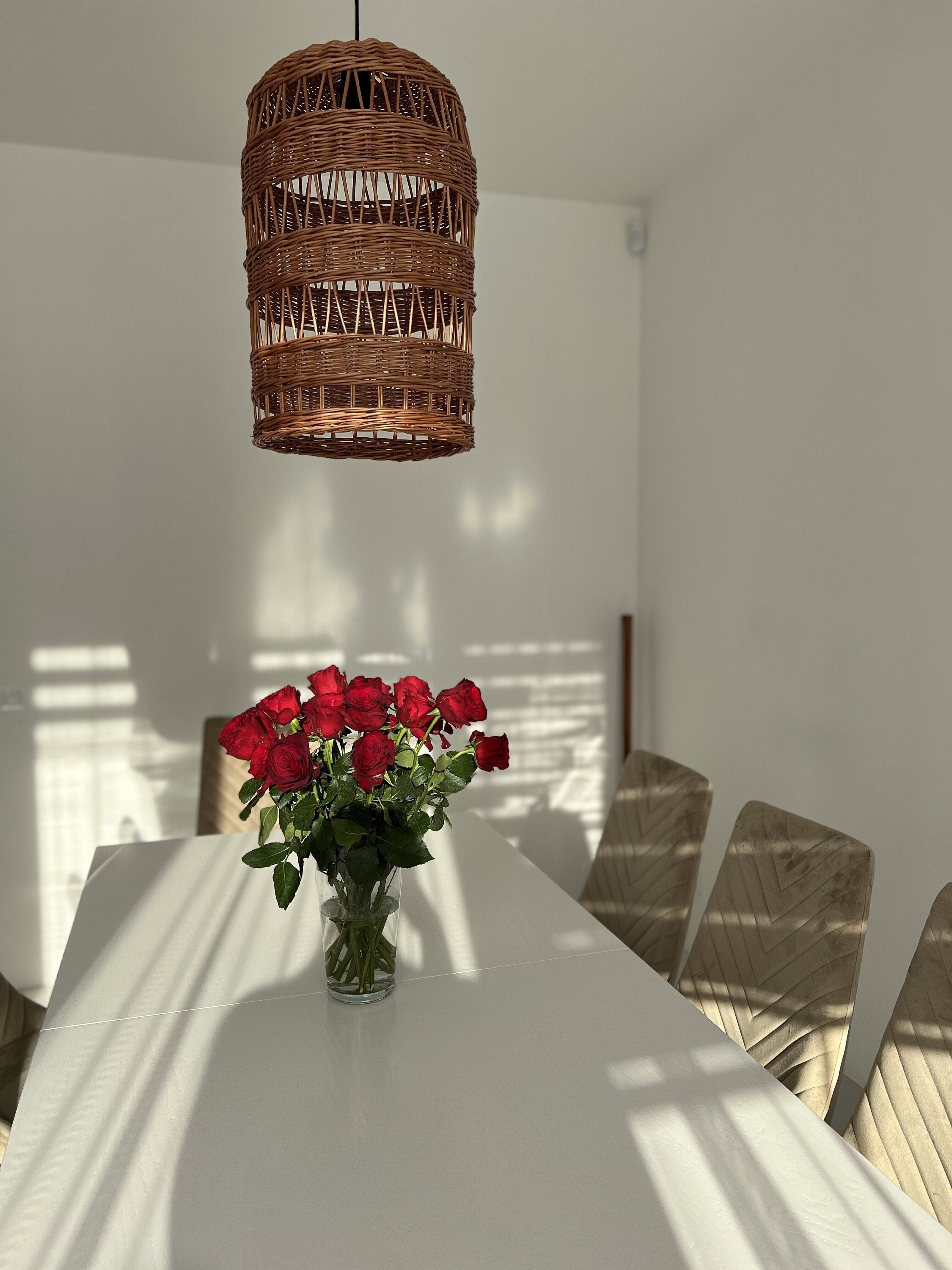 Rattan Pendant Light, Boho Woven Pendant Light, Wicker Rattan Lamp Shade, Ceiling Rattan Pendant Light Shade,Pendant light,Rattan Lamp Shade