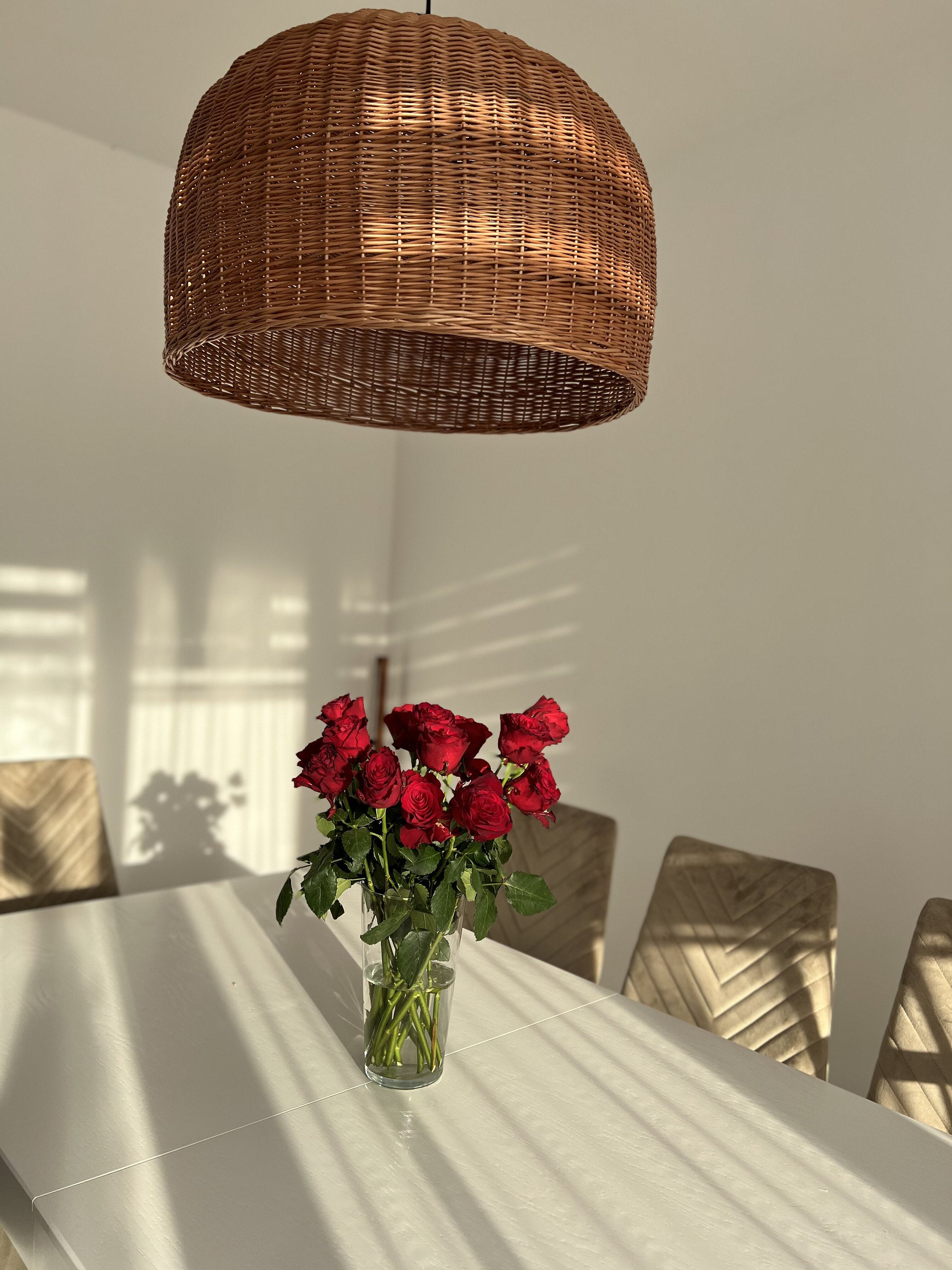Kitchen Light Fixture, Kitchen Lighting,Handmade Rattan Lamp Shade, Wicker Pendant Light Shade, Bedside Lamp