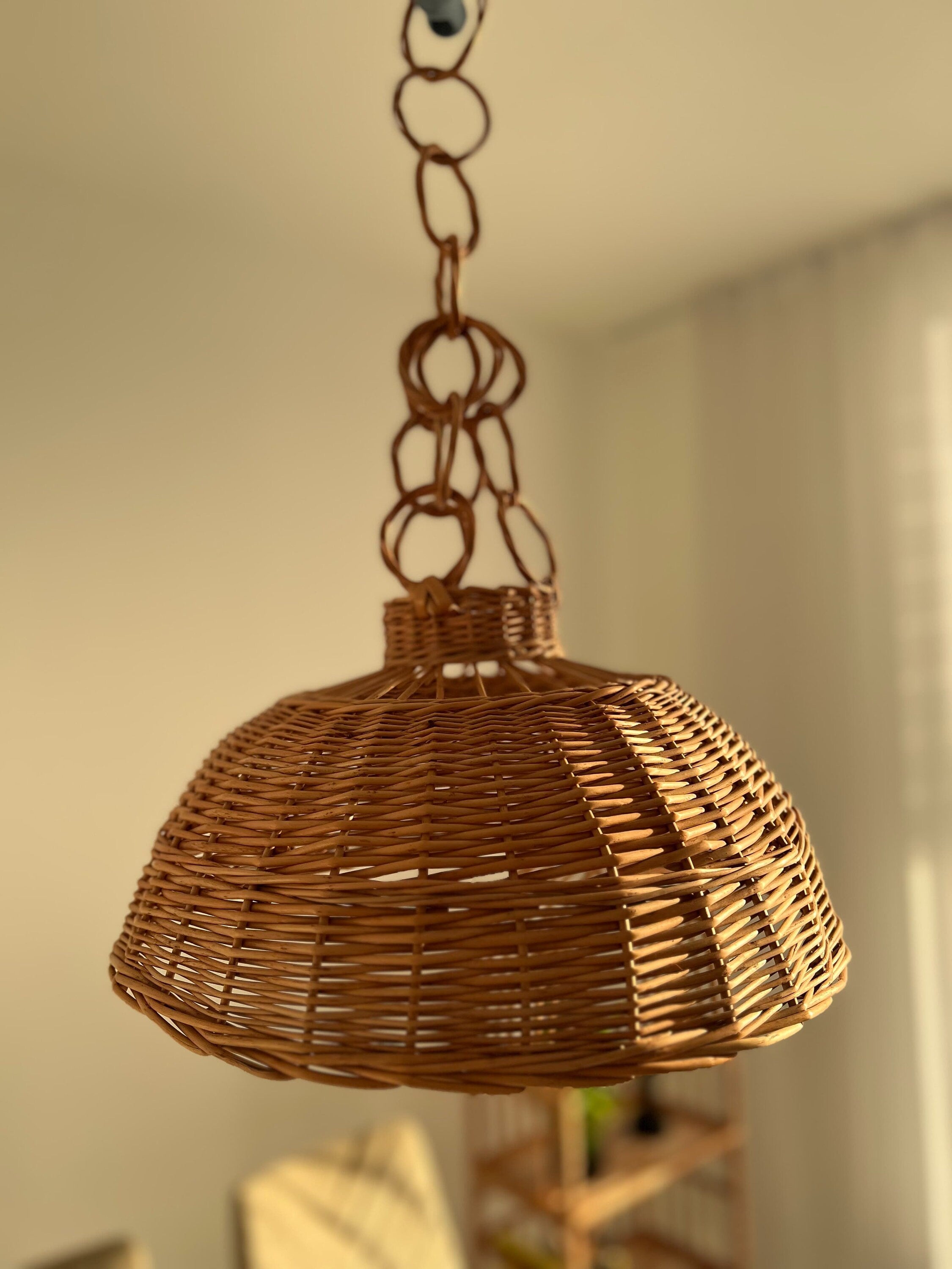 Wicker ceiling light, Lighting pendant, Wood pendant light, Pendant lighting, Pendant light, Dining room lighting, Hanging pendant light