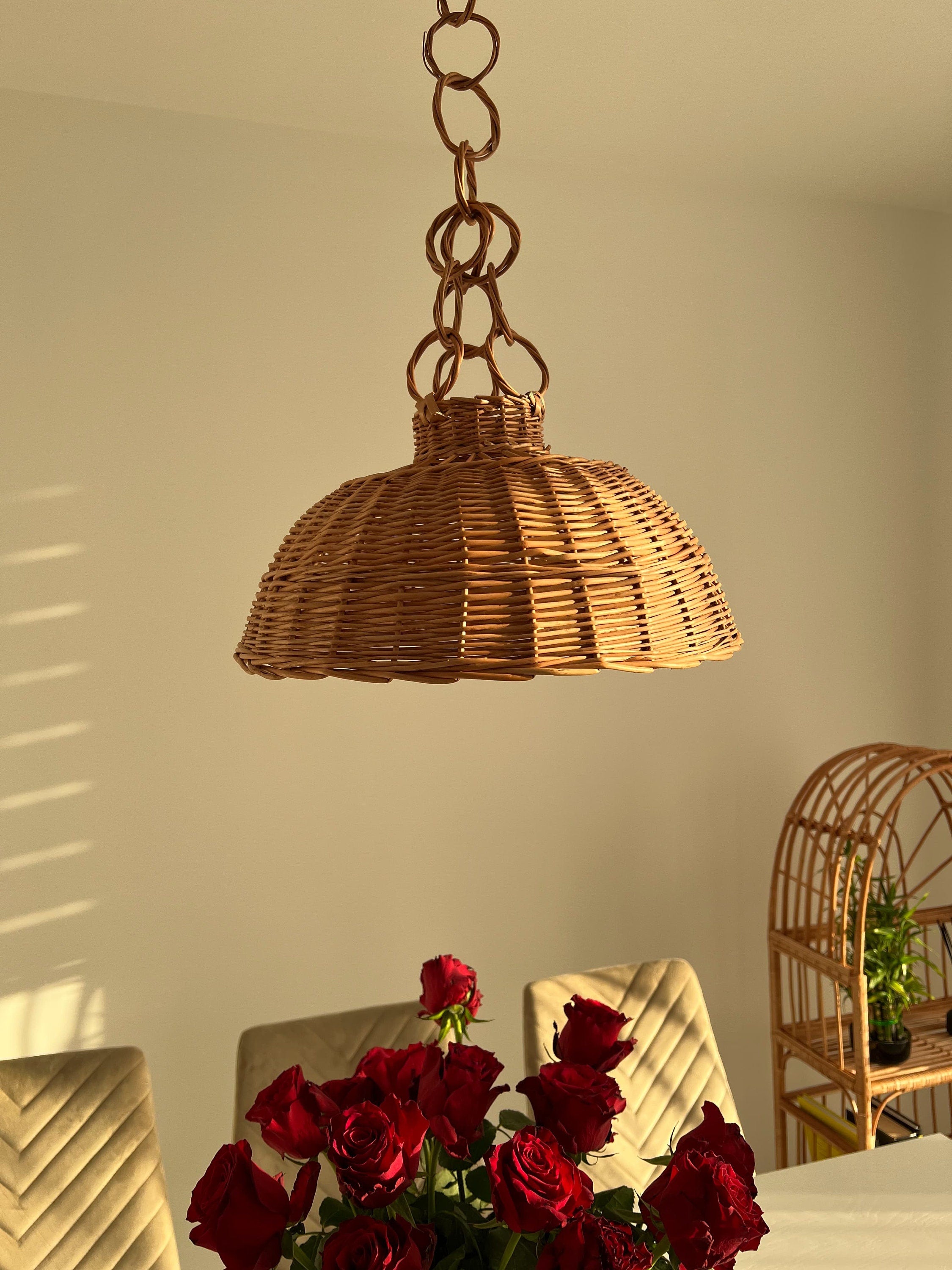 Wicker ceiling light, Lighting pendant, Wood pendant light, Pendant lighting, Pendant light, Dining room lighting, Hanging pendant light