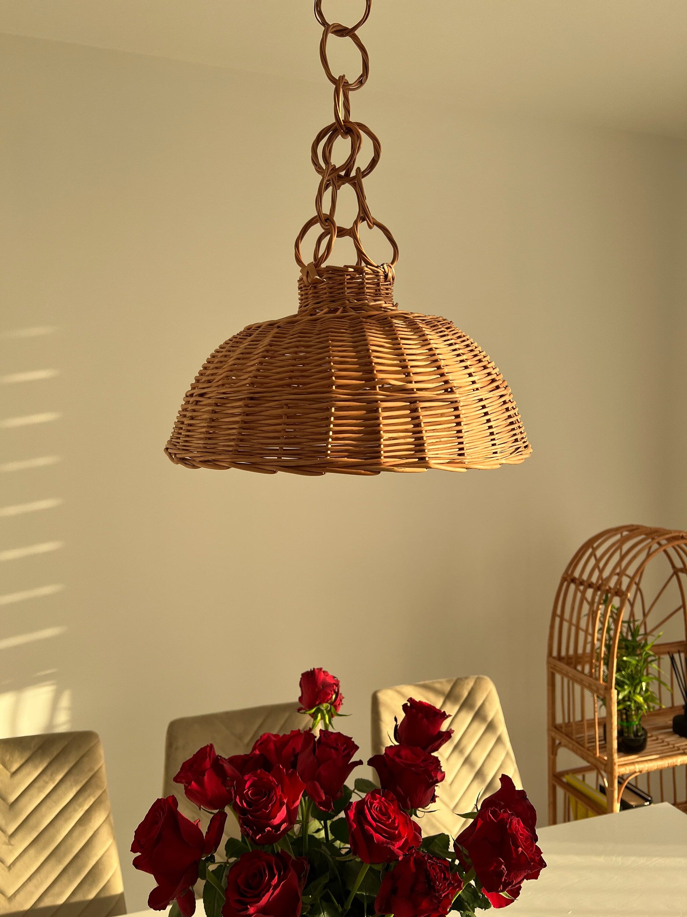 Wicker ceiling light, Lighting pendant, Wood pendant light, Pendant lighting, Pendant light, Dining room lighting, Hanging pendant light