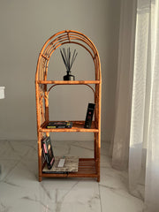 Arched Rattan Shelf, Boho Cabinet, Boho Furniture, Boho Bookshelf, Bohemian Furniture, Wicker Patio, Storage shelf,Plant shelf, Rattan shelf
