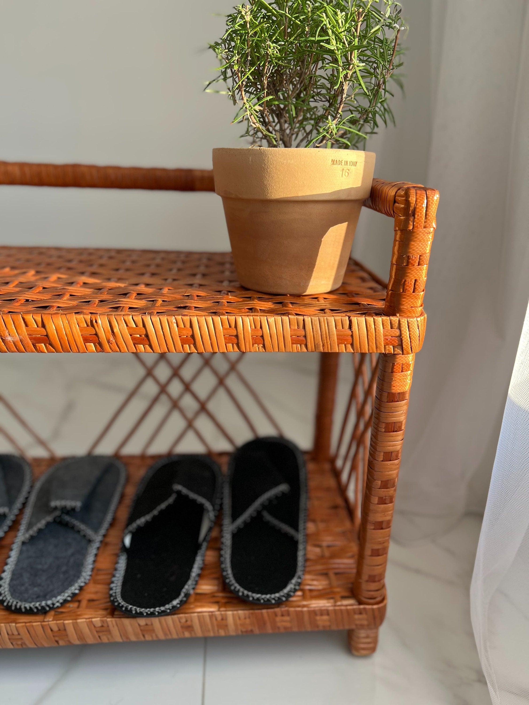 Wicker Shelf, Wicker Shoe Rack, Shoe Rack Bench, Wicker Shelf, Storage shelf, Bookshelf, Plant shelf, Rattan shelf