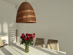 Wicker Rattan Lampshade Boho Style, Rattan Lamp Shade, Hanging Pendant, Handmade Rattan Lamp Shade, Pendant light, Rattan Lamp Shade