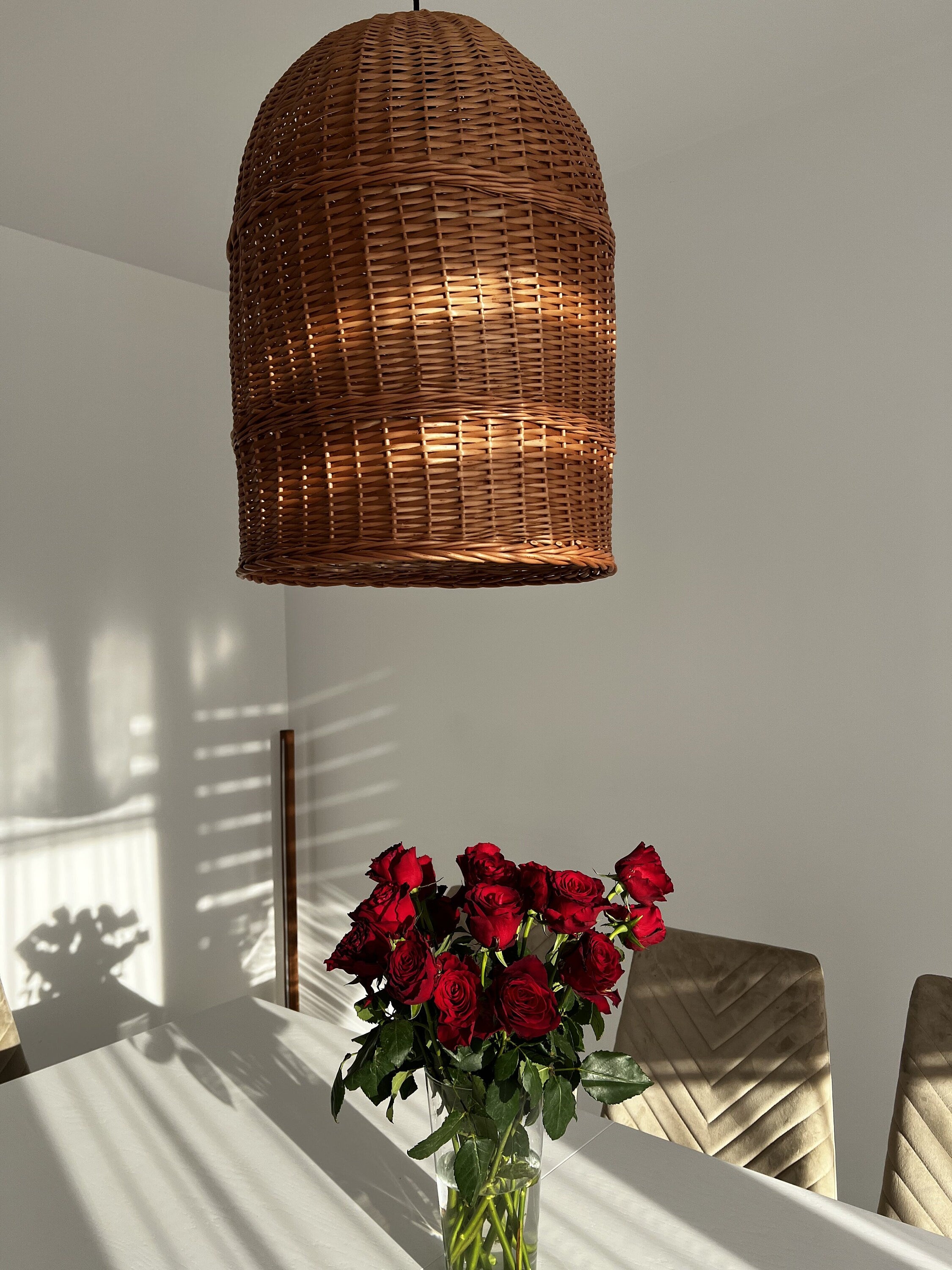 Boho Chandelier Light, Pendant Ceiling Wood Lantern, Bohemian Light Pendant, Hanging Pendant, Handmade Rattan Lamp Shade, Pendant light