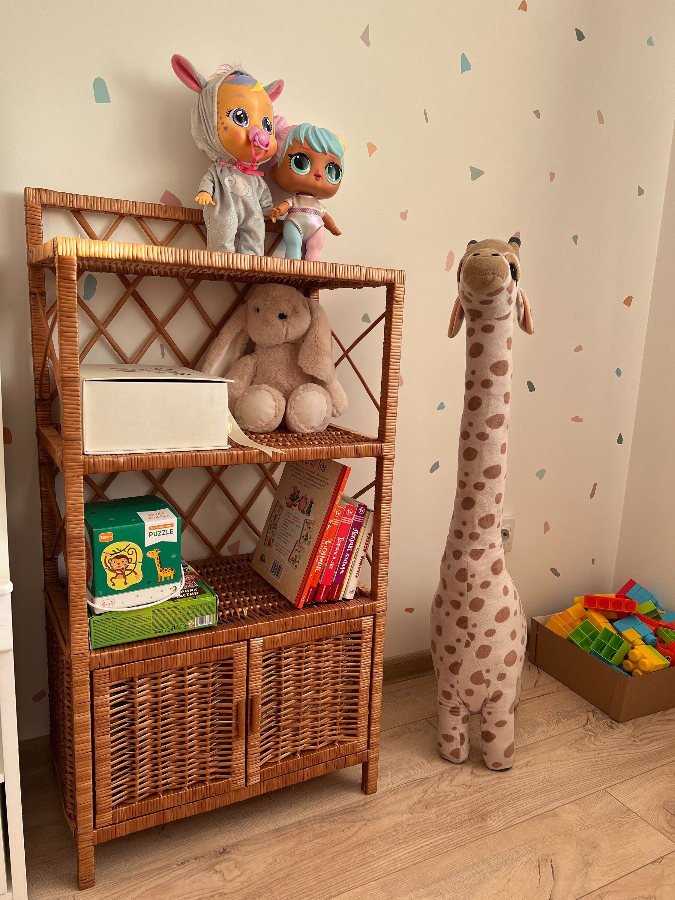 Wicker shelf, Wicker rack, Storage shelf, Bookshelf, Plant shelf, Rattan shelf