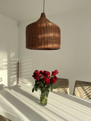 Pendant Ceiling Wood Lantern, Bohemian Light Pendant, Hanging Pendant, Handmade Rattan Lamp Shade, Pendant light
