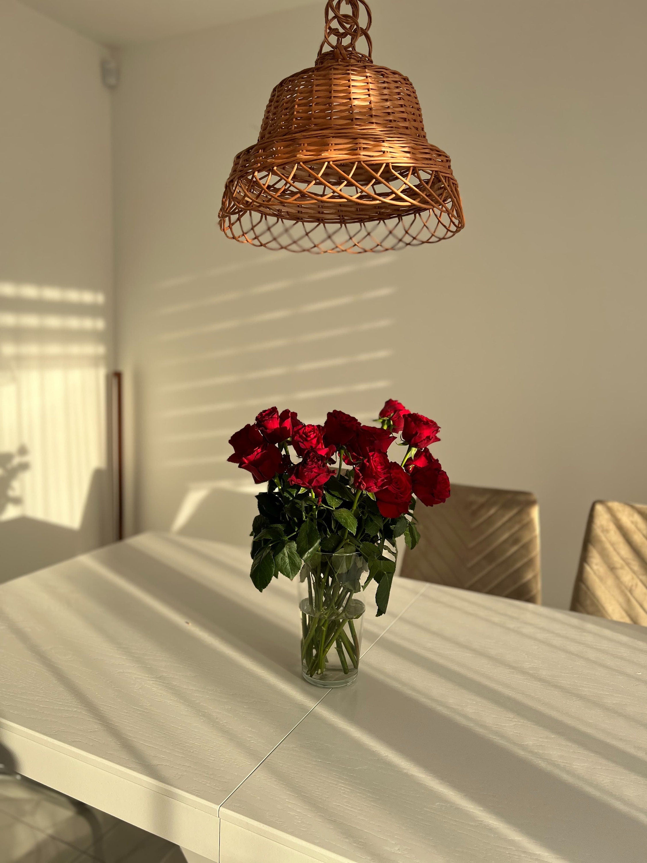 Lamp Rattan Chandelier Hanging Lamp Suspension Rotan Natural Lamp, Wicker Lamp Boho Style, Lampshade Pendant
