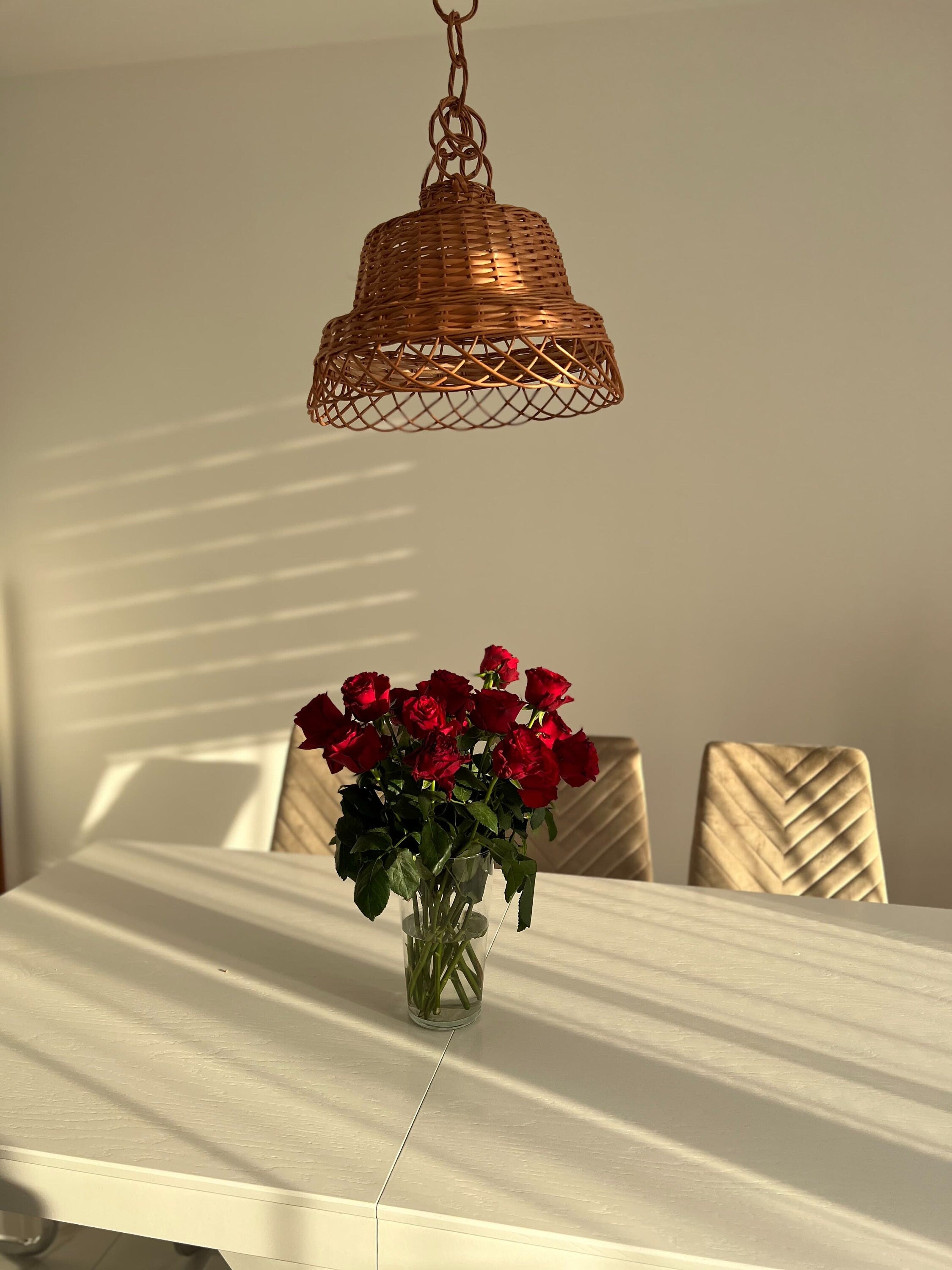 Lamp Rattan Chandelier Hanging Lamp Suspension Rotan Natural Lamp, Wicker Lamp Boho Style, Lampshade Pendant