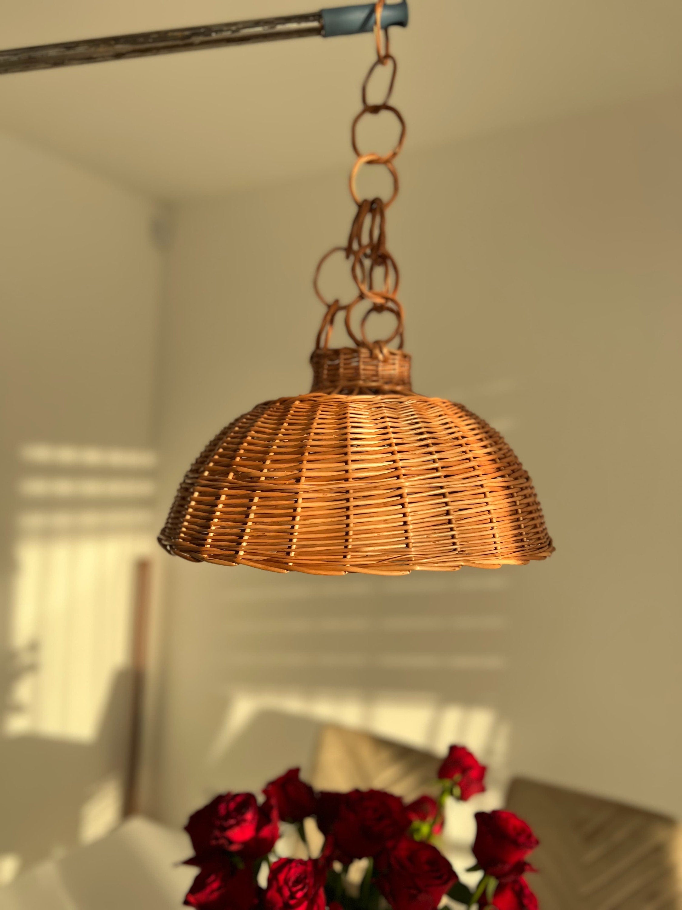 Wicker ceiling light, Lighting pendant, Wood pendant light, Pendant lighting, Pendant light, Dining room lighting, Hanging pendant light