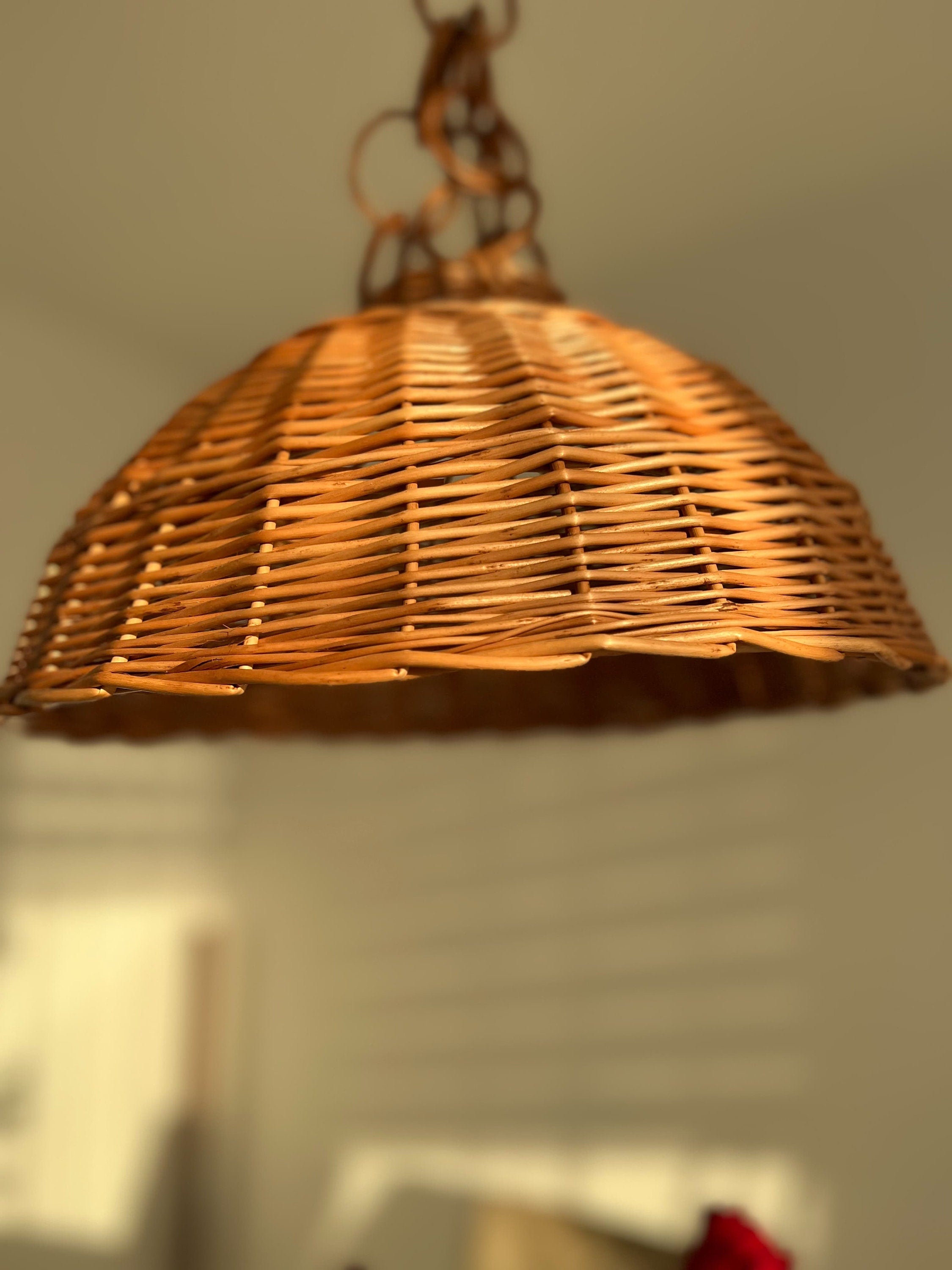 Wicker ceiling light, Lighting pendant, Wood pendant light, Pendant lighting, Pendant light, Dining room lighting, Hanging pendant light