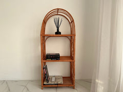 Arched Rattan Shelf, Boho Cabinet, Boho Furniture, Boho Bookshelf, Bohemian Furniture, Wicker Patio, Storage shelf,Plant shelf, Rattan shelf