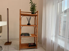 Rack Bookshelf Storage, Shelf Plant, Rattan Shelf, Room Decor, Wicker Bookcase, Rattan Bookshelf, Living room Bookshelves, Boho style Shelf