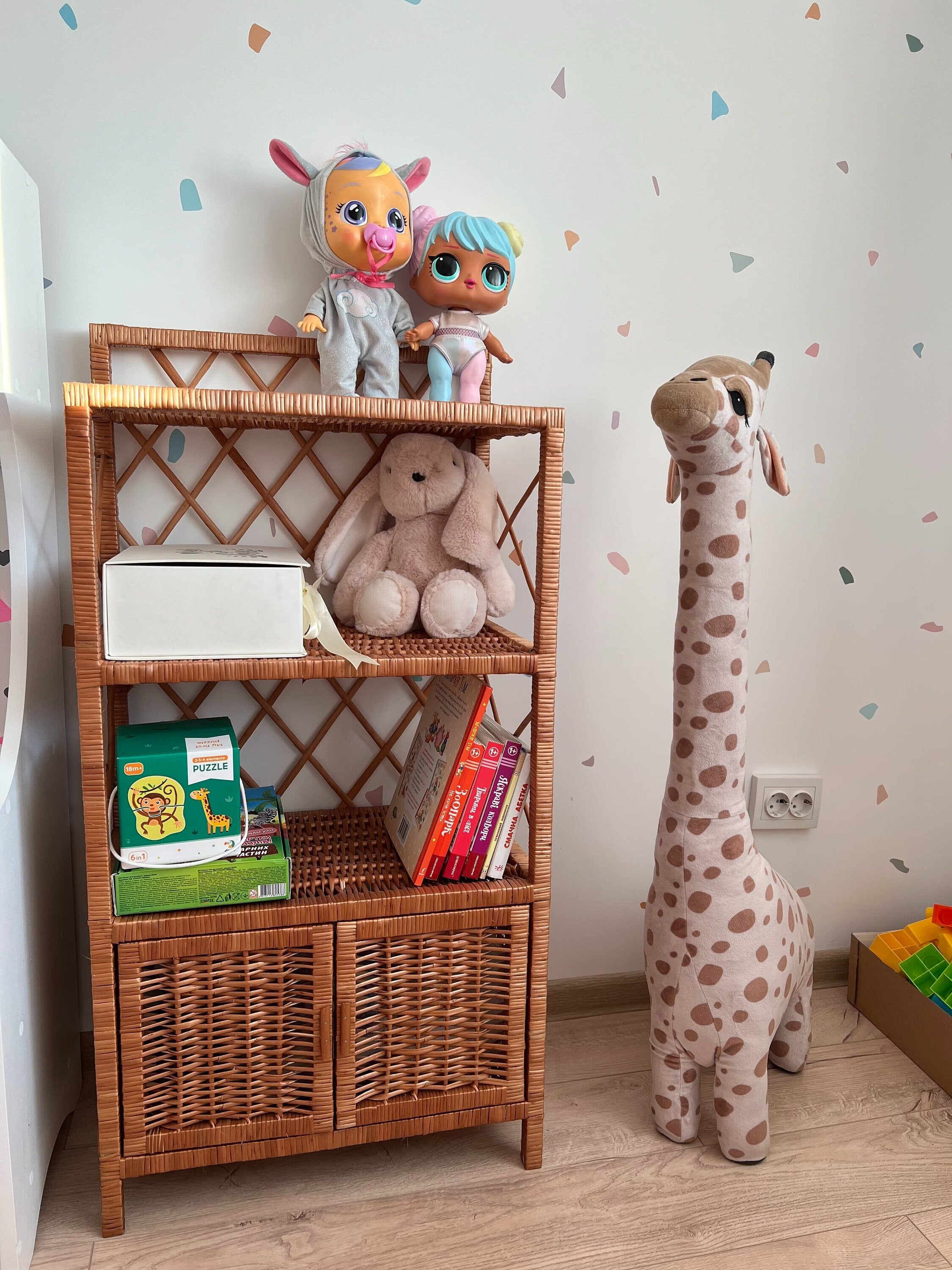 Wicker shelf, Wicker rack, Storage shelf, Bookshelf, Plant shelf, Rattan shelf