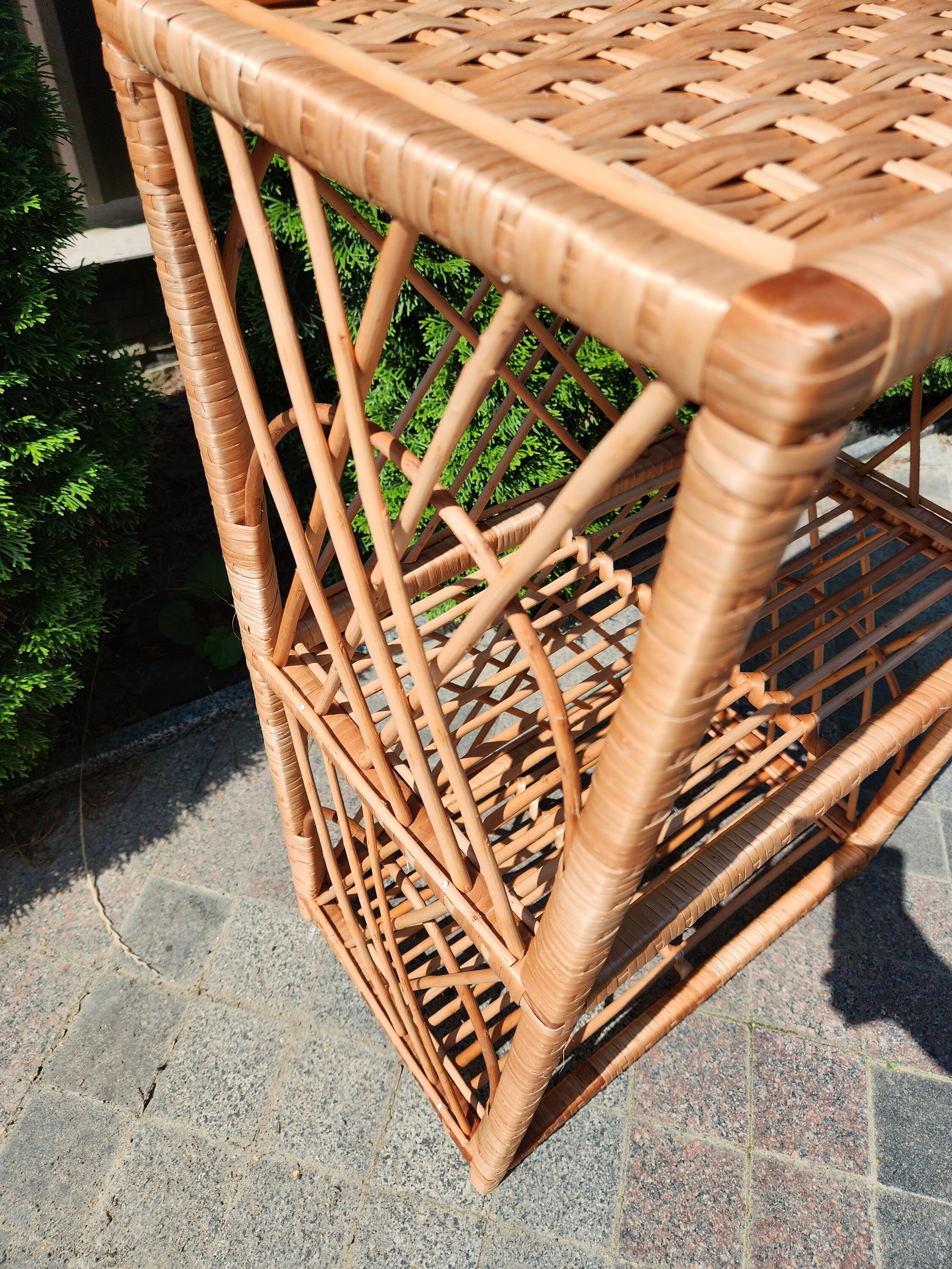 Wicker Shelf, Storage shelf, Bookshelf, Plant shelf, Rattan shelf