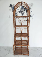 35/47/53/67 " tall handmade rattan shelf wicker shelf planter arched top bookcase wicker furniture rattan furniture kitchen shelving unit