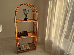 Arched Rattan Shelf, Boho Cabinet, Boho Furniture, Boho Bookshelf, Bohemian Furniture, Wicker Patio, Storage shelf,Plant shelf, Rattan shelf