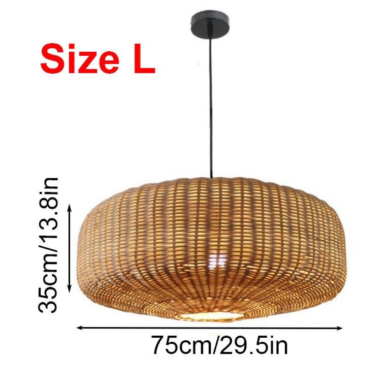 New Woven Rattan Light Fixtures, Wicker Rattan Lampshade Bamboo Lamp Pendant