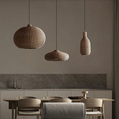 Nordic Rattan Handmade Pendant Lampshades for Kitchen Island