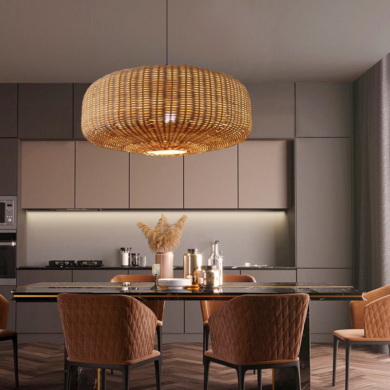 New Woven Rattan Light Fixtures, Wicker Rattan Lampshade Bamboo Lamp Pendant