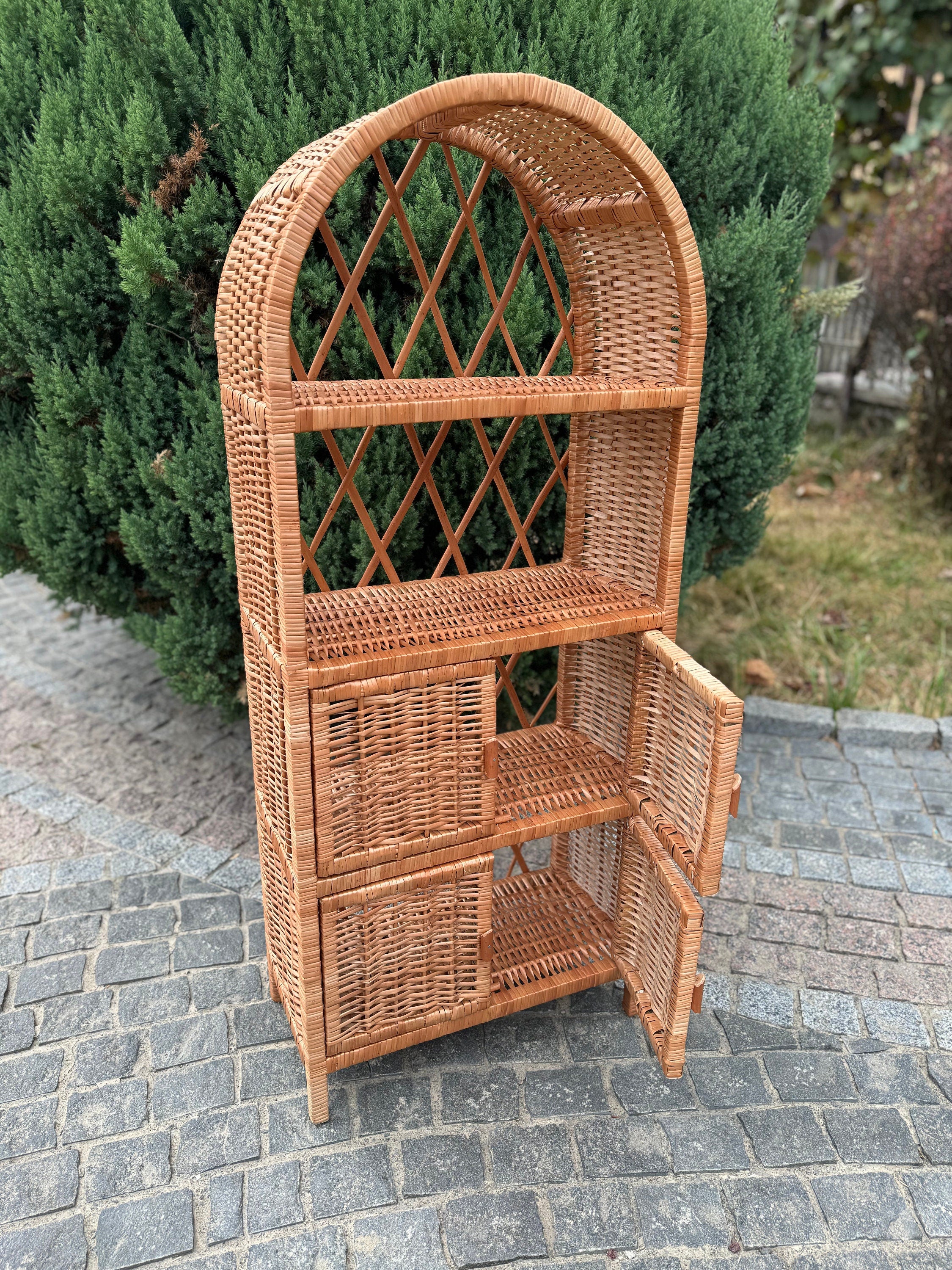 Wicker Shelf, Storage shelf, Bookshelf, Plant shelf, Rattan shelf