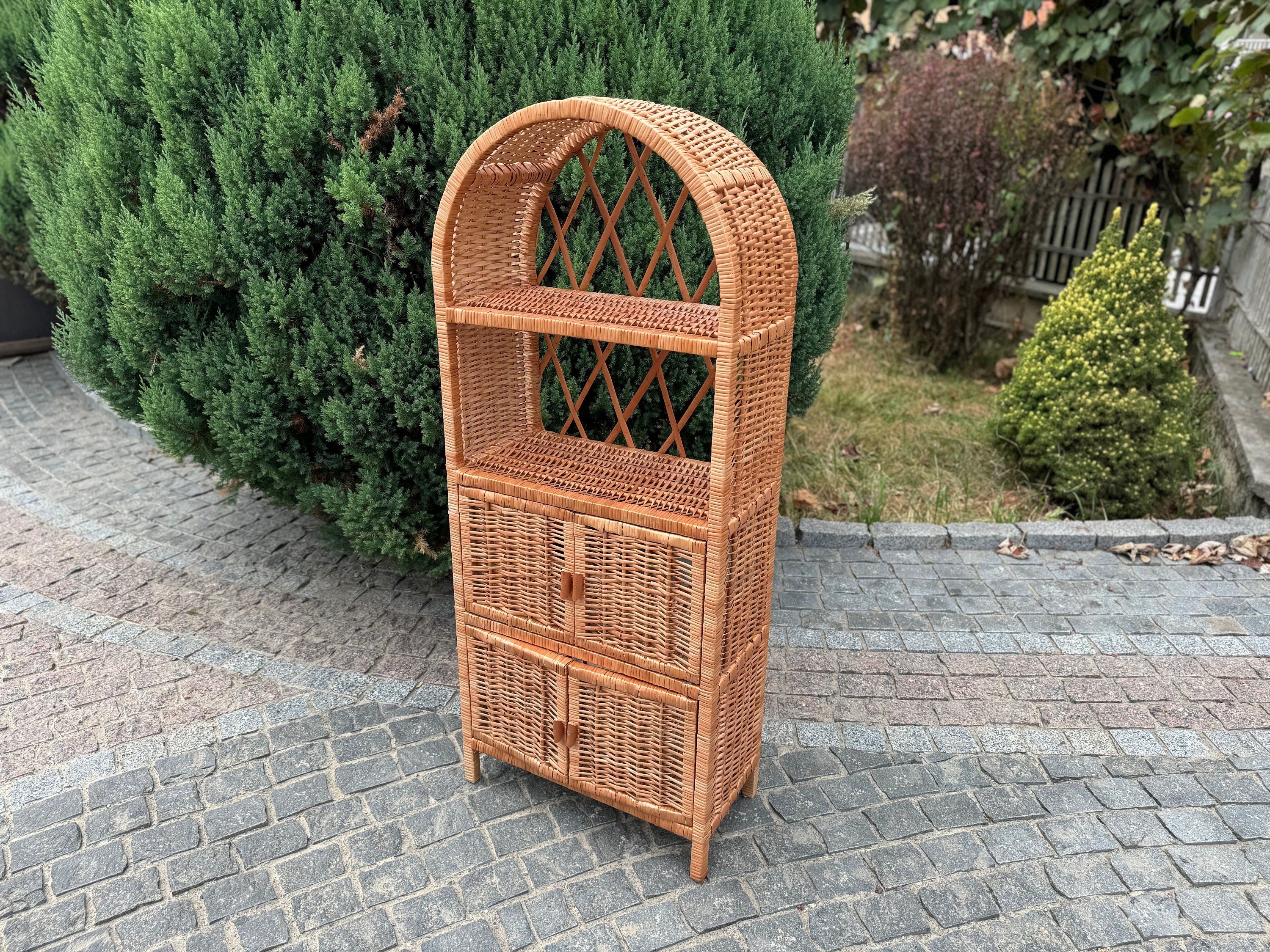 Wicker Shelf, Storage shelf, Bookshelf, Plant shelf, Rattan shelf
